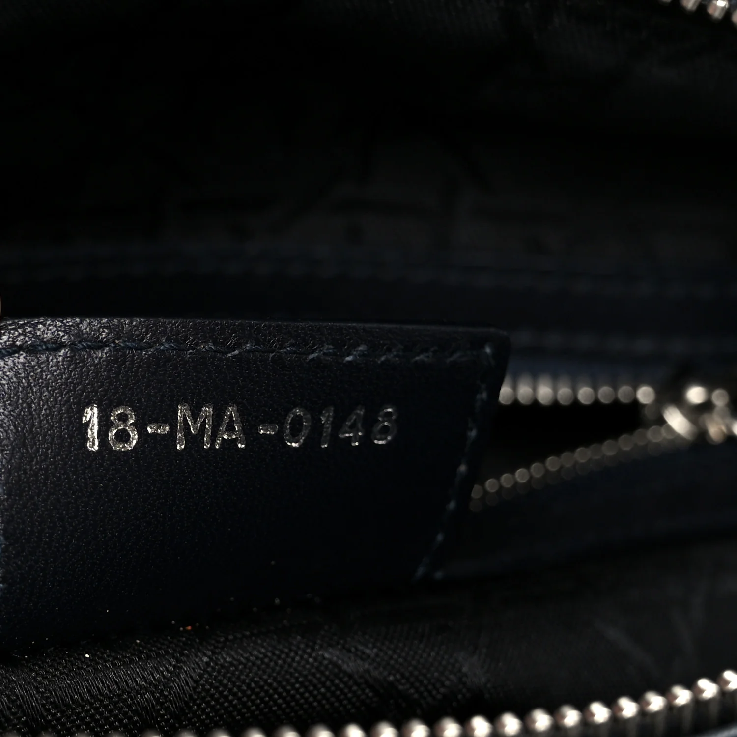 Lambskin Cannage Large Lady Dior Navy Blue - Image 7