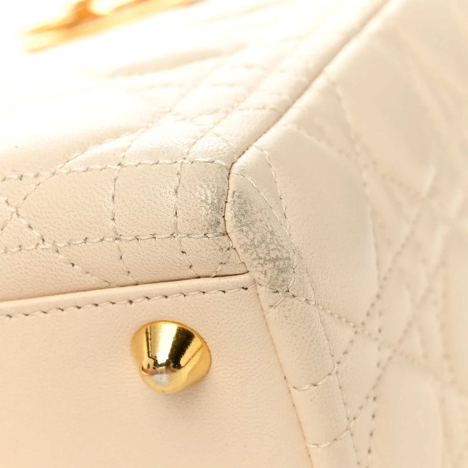 Lambskin Cannage Large Lady Dior White - Image 11