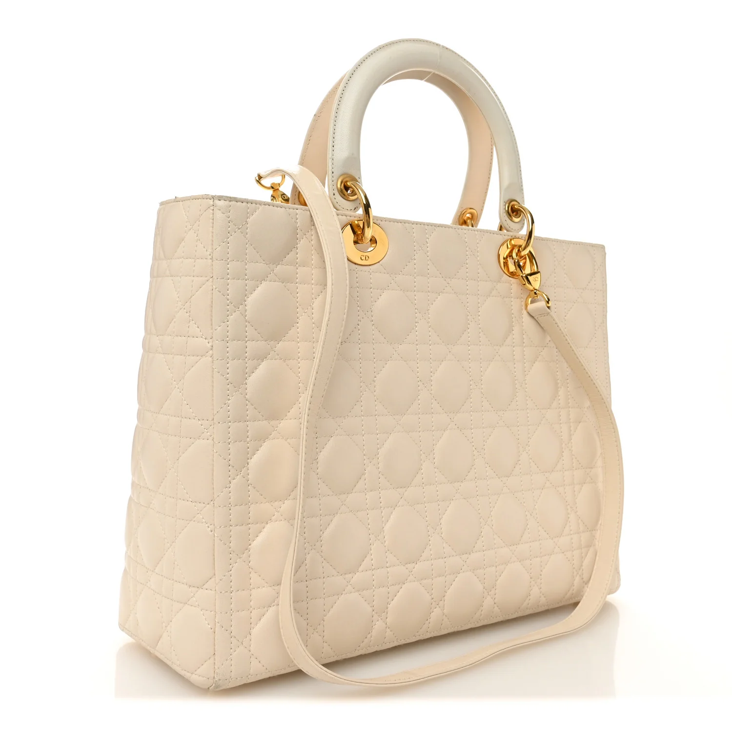 Lambskin Cannage Large Lady Dior White - Image 3