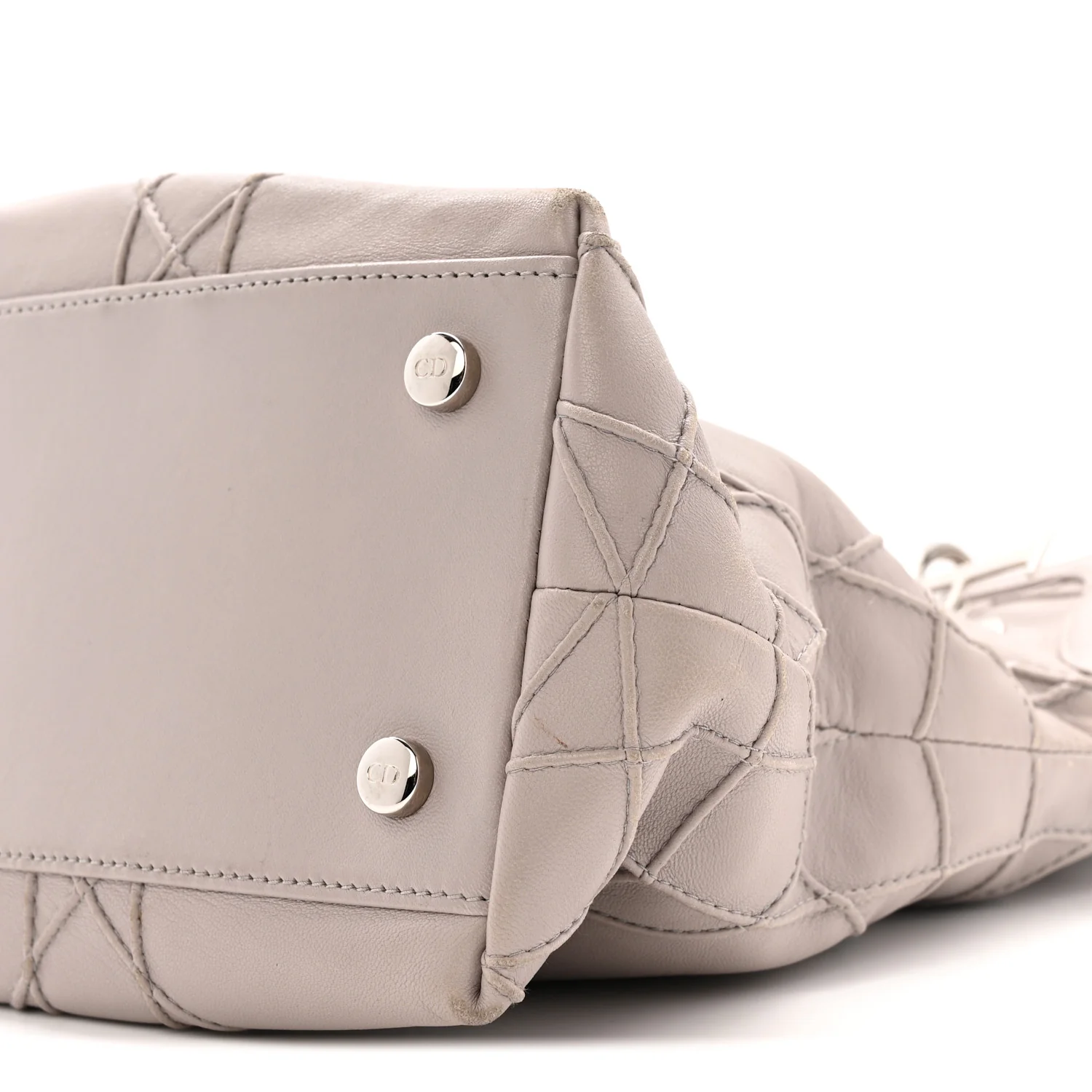Lambskin Cannage Medium Granville Tote Grey - Image 10
