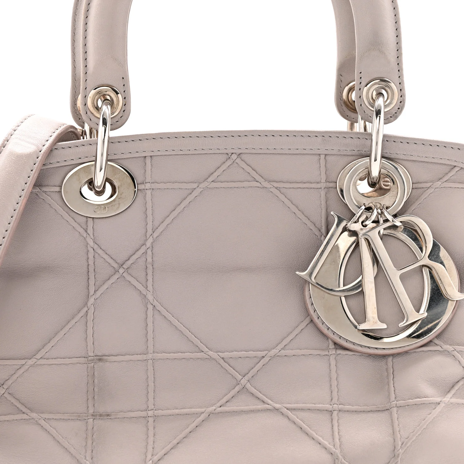 Lambskin Cannage Medium Granville Tote Grey - Image 8