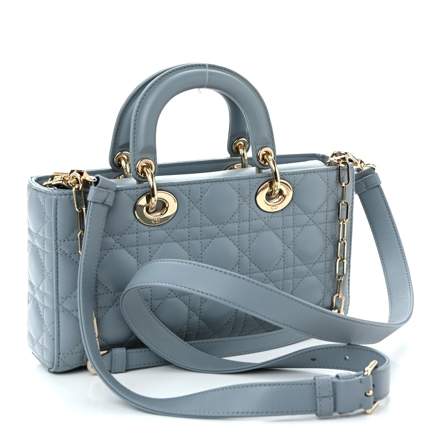 Lambskin Cannage Medium Lady D-Joy Light Blue - Image 3