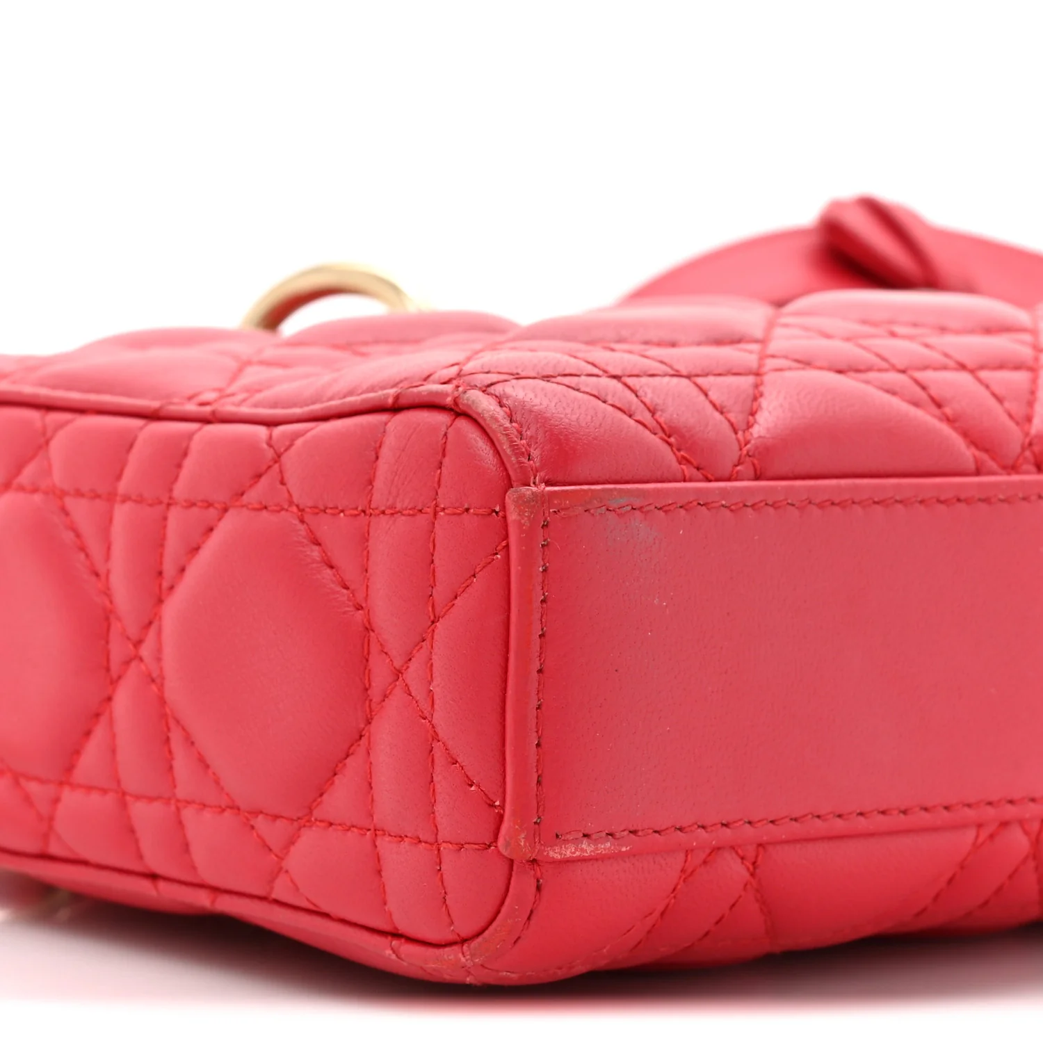Lambskin Cannage Medium Lady D-Joy Red - Image 10