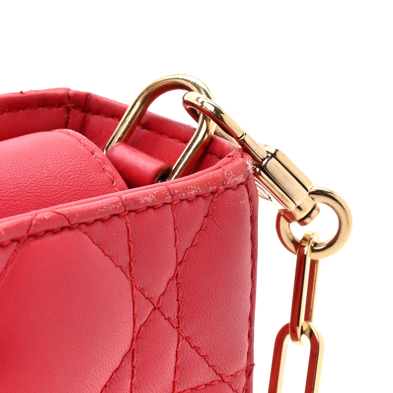 Lambskin Cannage Medium Lady D-Joy Red - Image 18