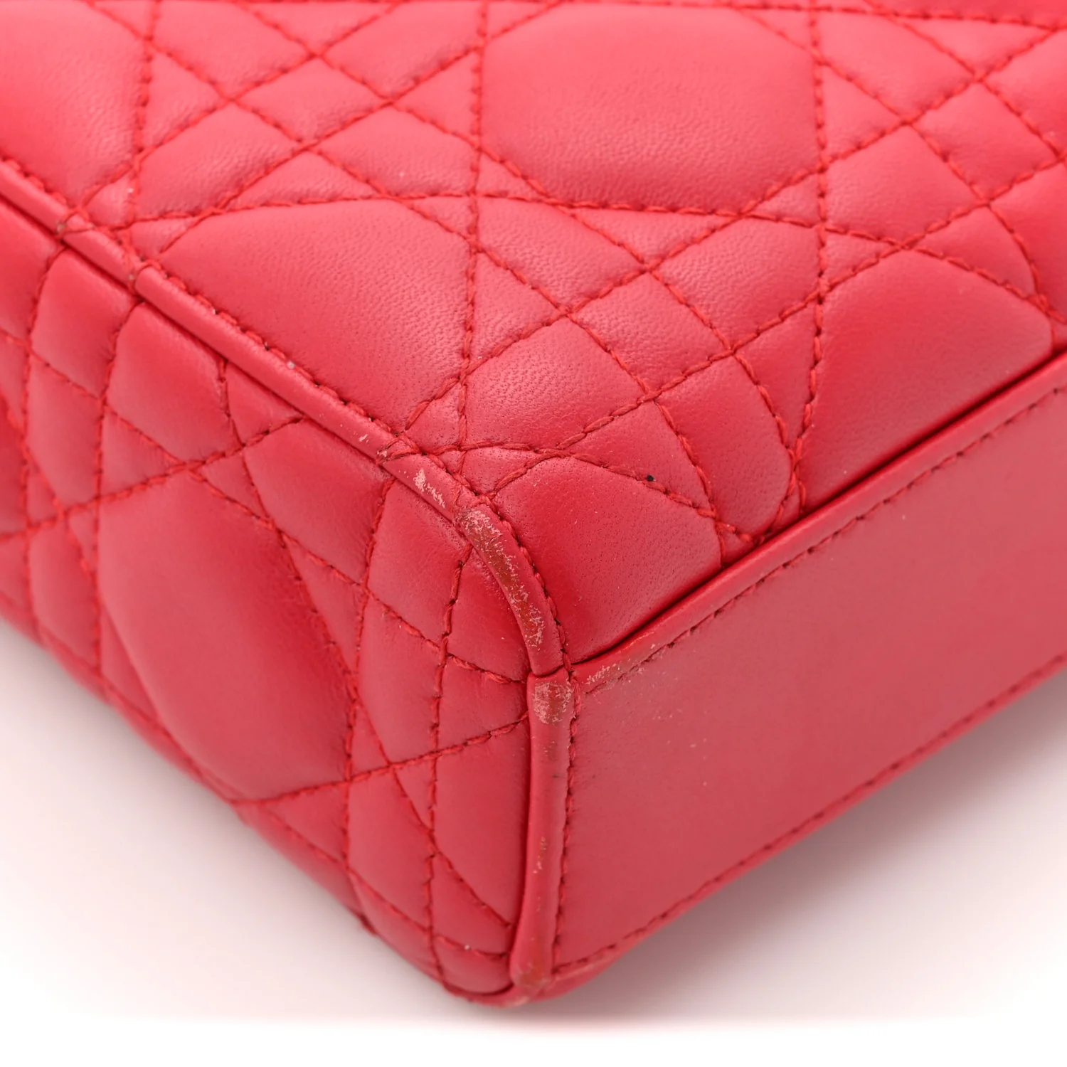 Lambskin Cannage Medium Lady D-Joy Red - Image 21