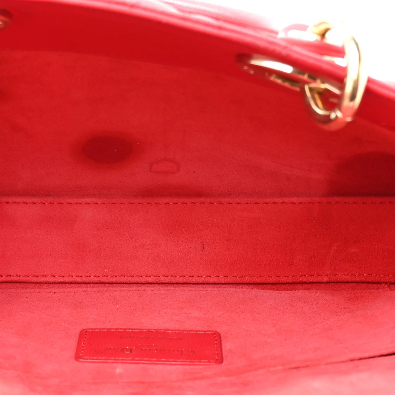 Lambskin Cannage Medium Lady D-Joy Red - Image 5