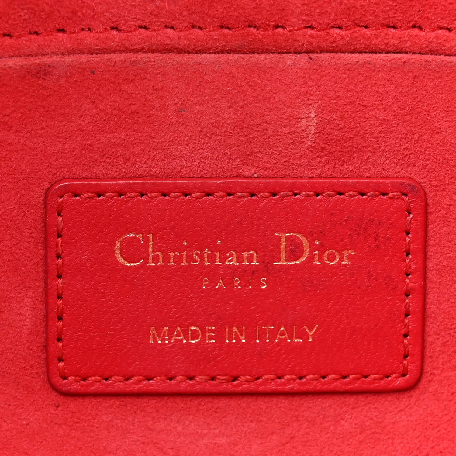 Lambskin Cannage Medium Lady D-Joy Red - Image 6