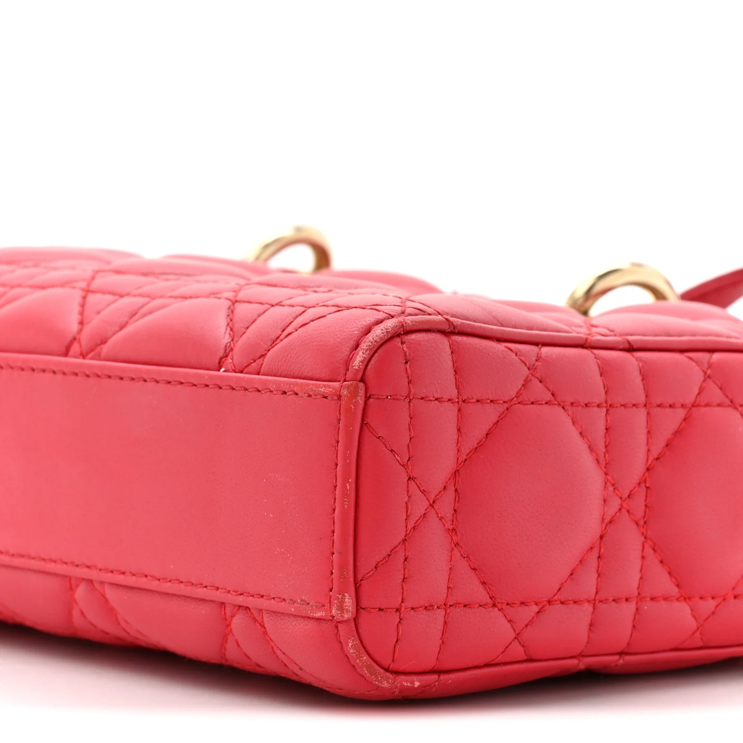 Lambskin Cannage Medium Lady D-Joy Red - Image 9