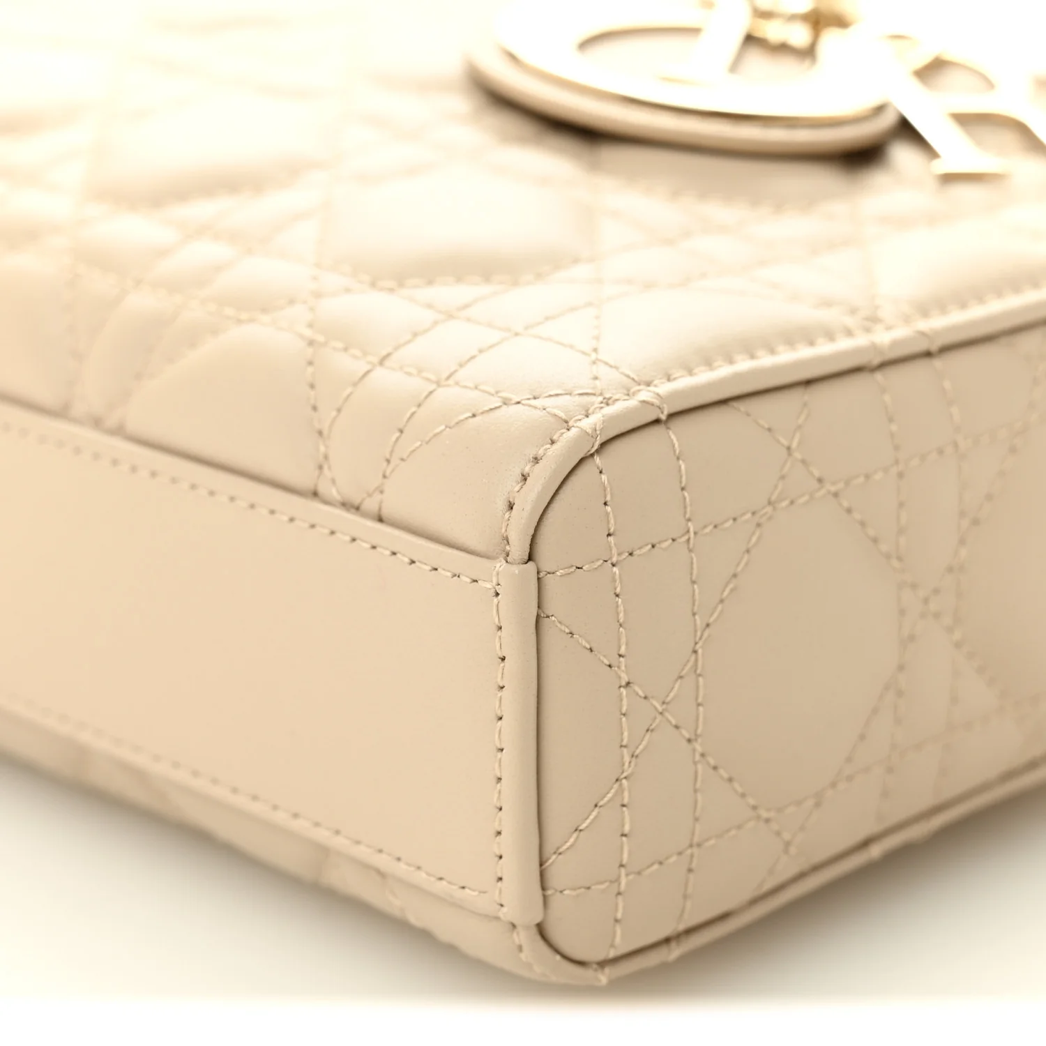 Lambskin Cannage Medium Lady D-Joy Sand - Image 10