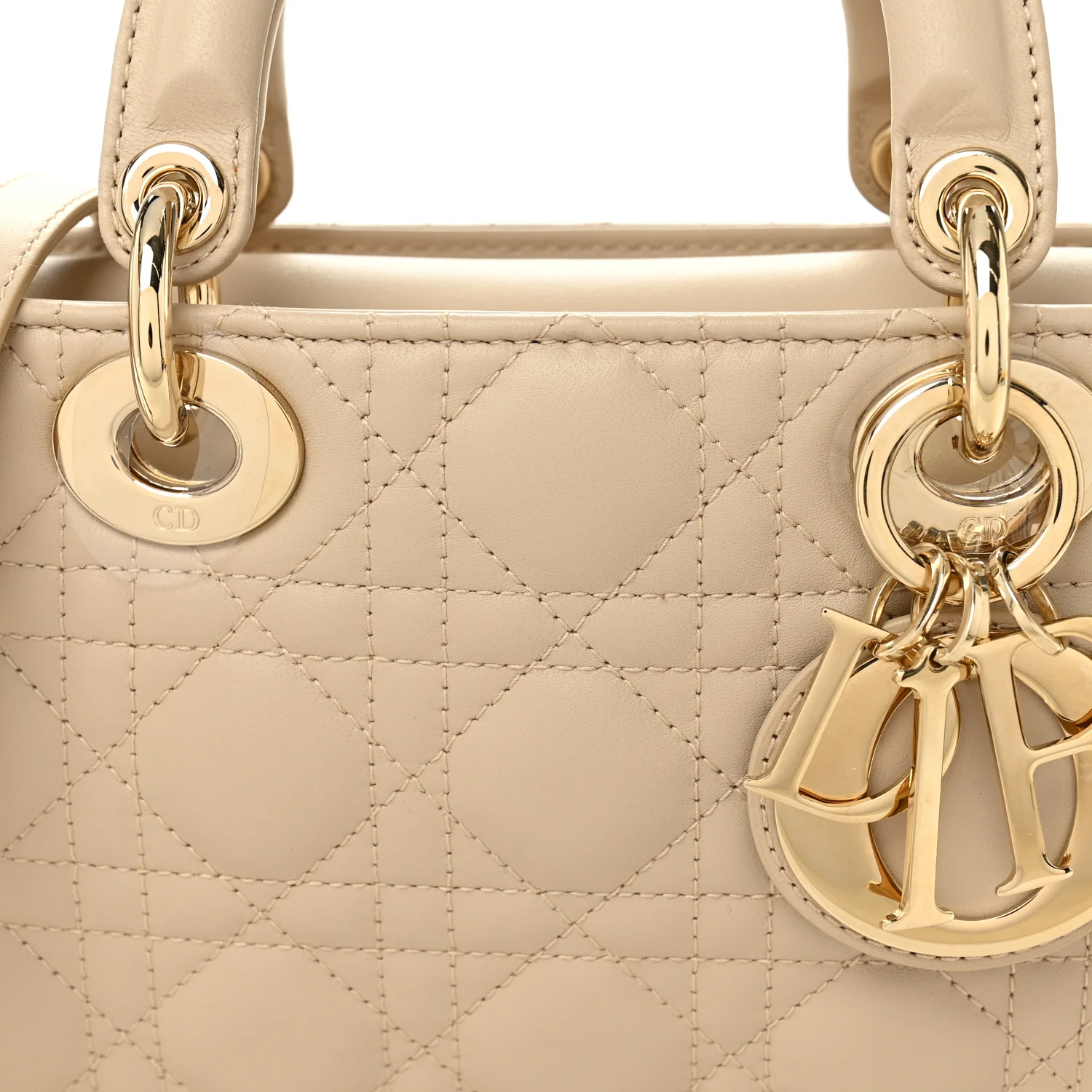 Lambskin Cannage Medium Lady D-Joy Sand - Image 8