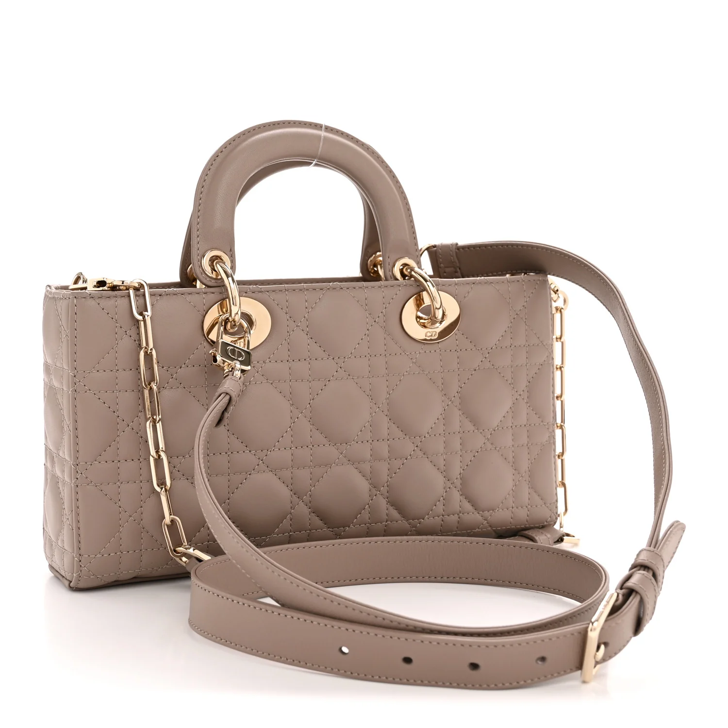 Lambskin Cannage Medium Lady D-Joy Warm Taupe - Image 3