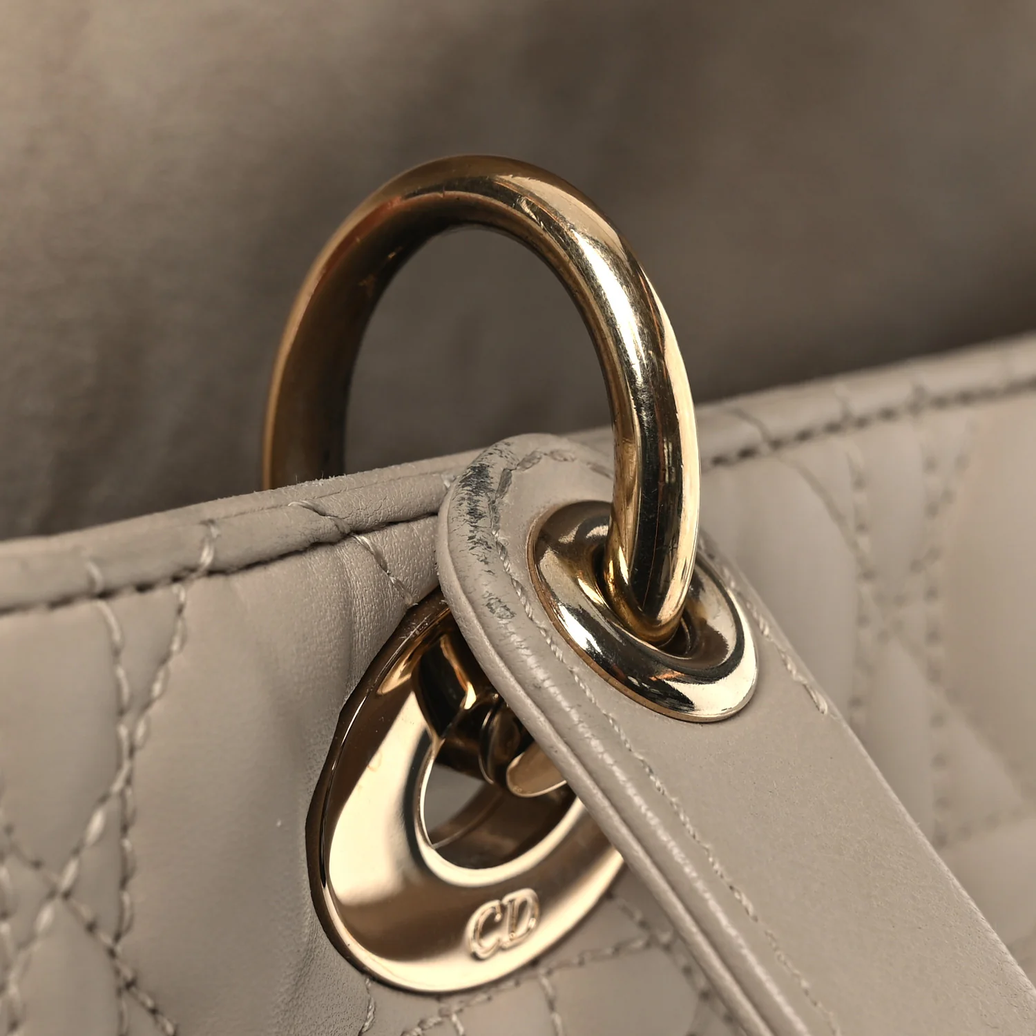 Lambskin Cannage Medium Lady Dior Beige - Image 12