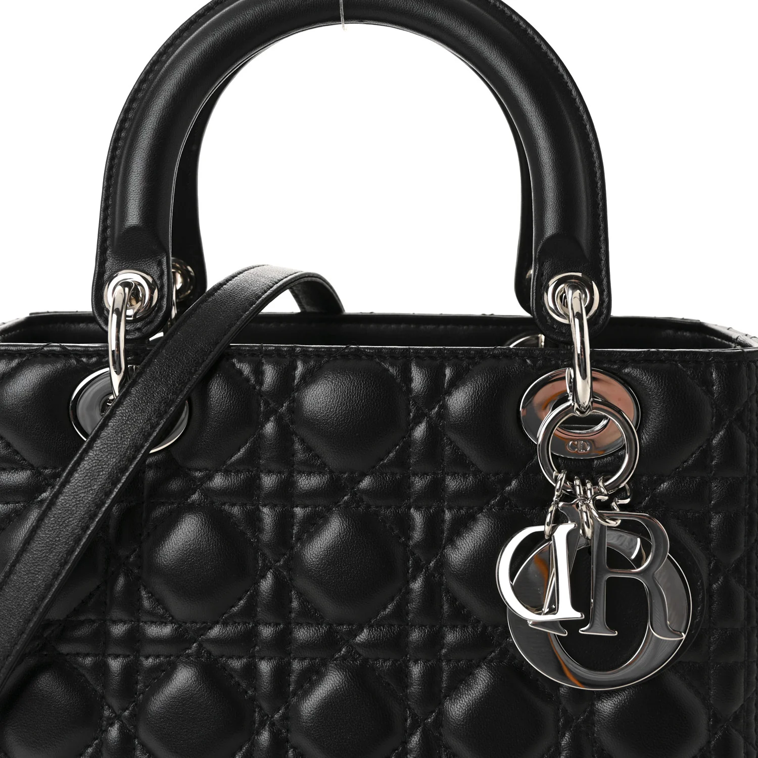 Lambskin Cannage Medium Lady Dior Black - Image 8