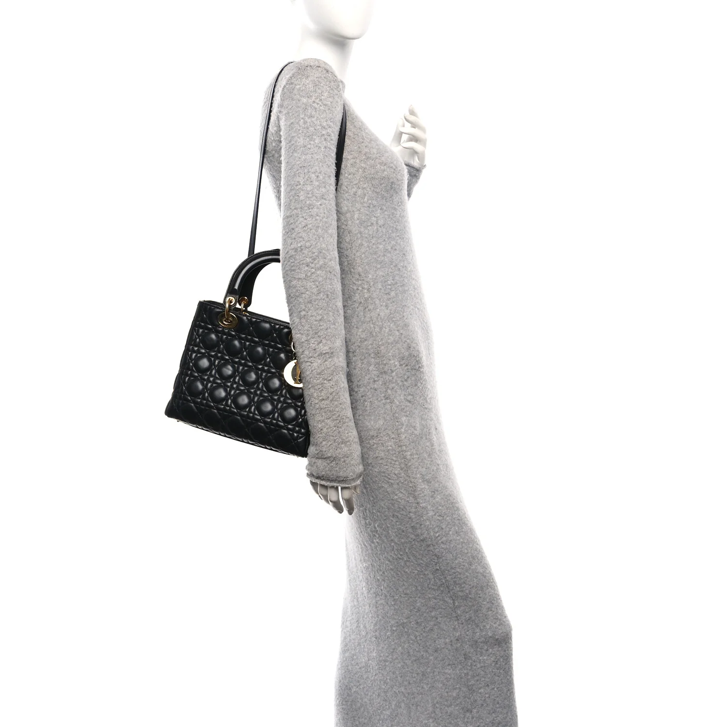 Lambskin Cannage Medium Lady Dior Black - Image 2