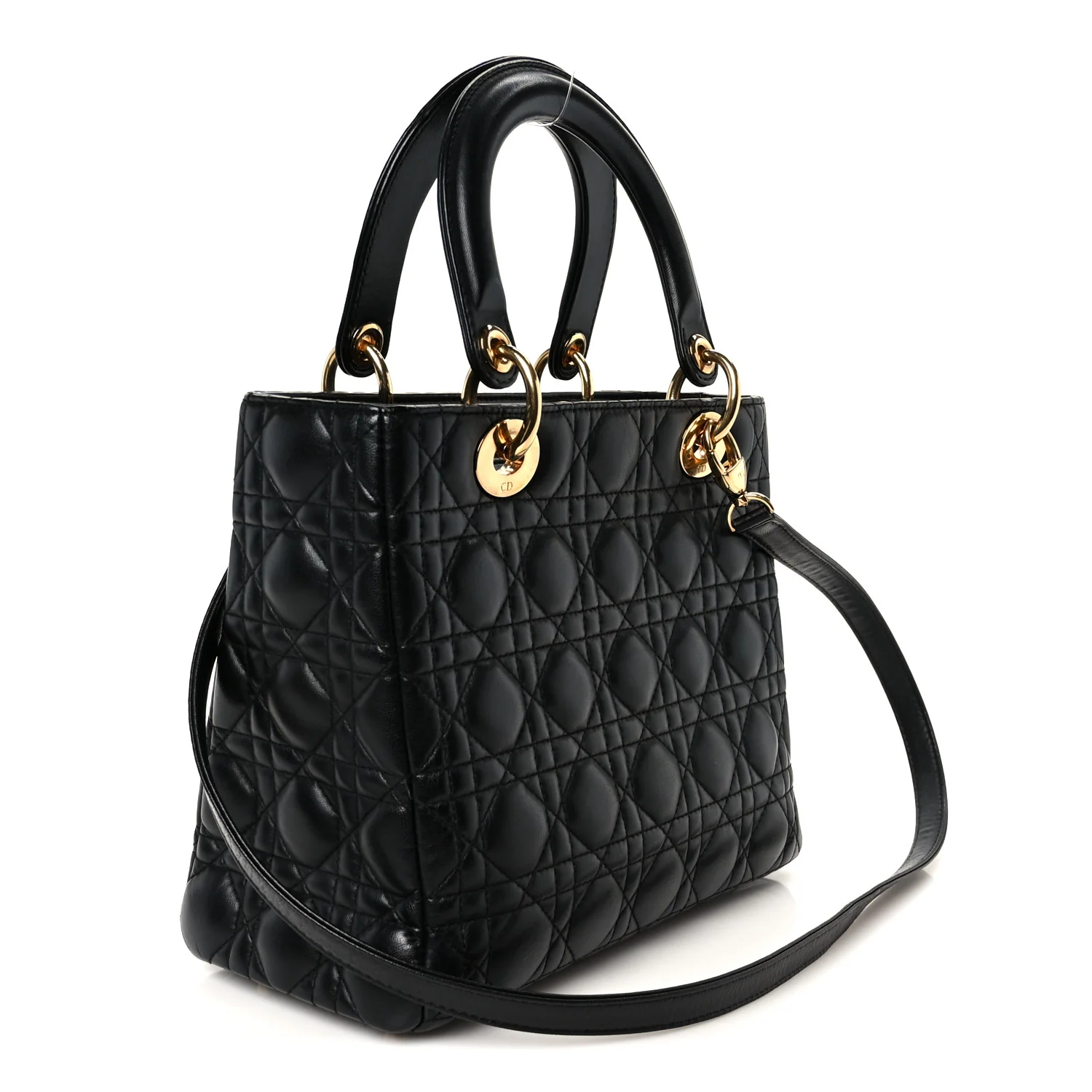 Lambskin Cannage Medium Lady Dior Black - Image 3