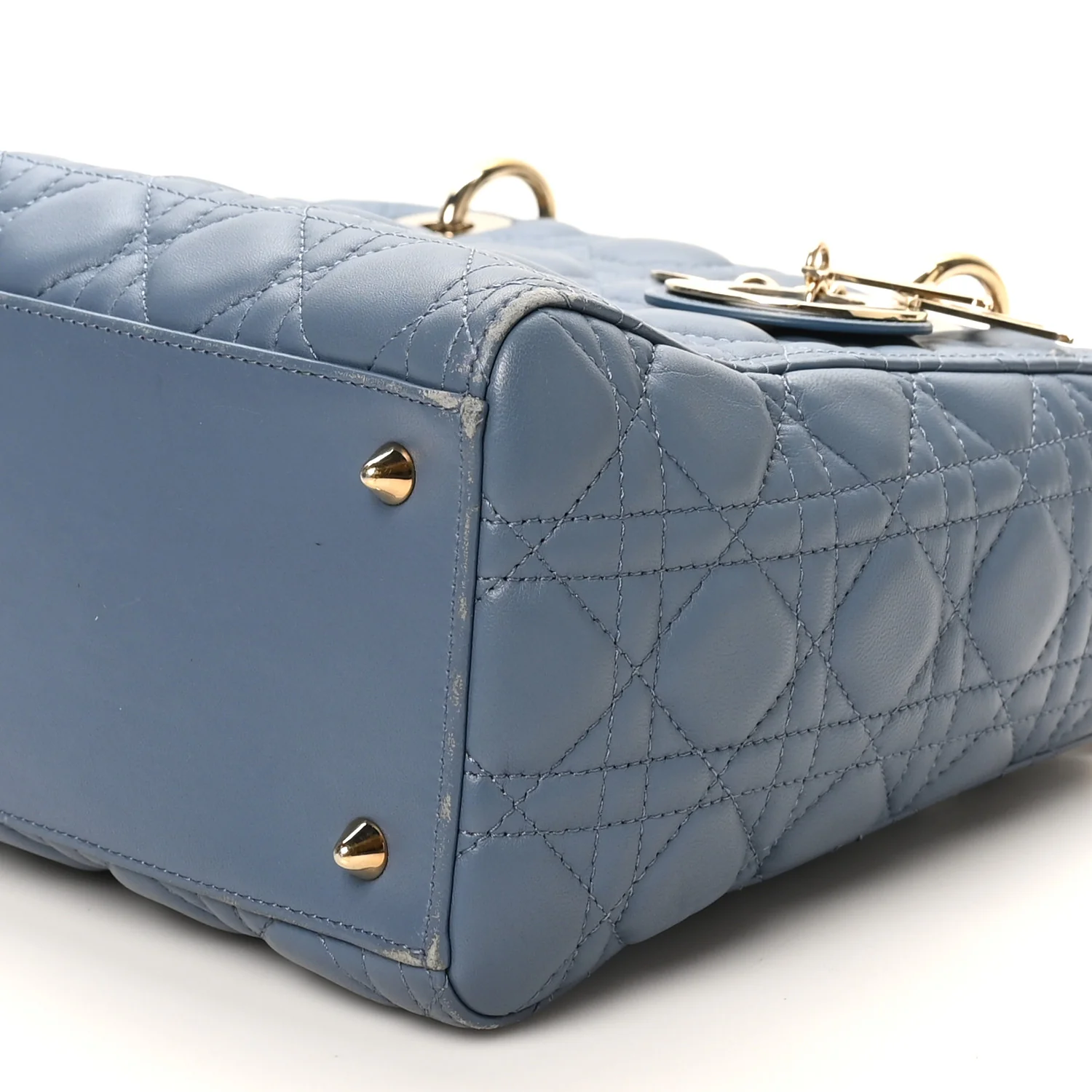 Lambskin Cannage Medium Lady Dior Denim Blue - Image 10