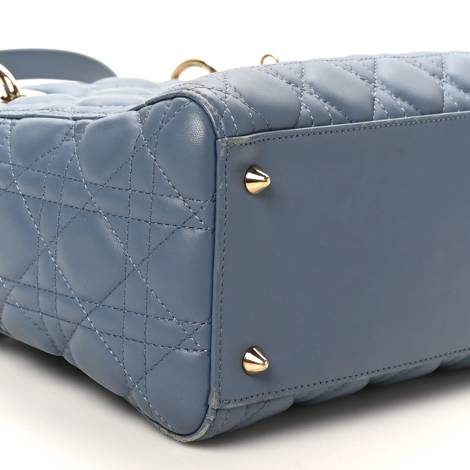 Lambskin Cannage Medium Lady Dior Denim Blue - Image 9