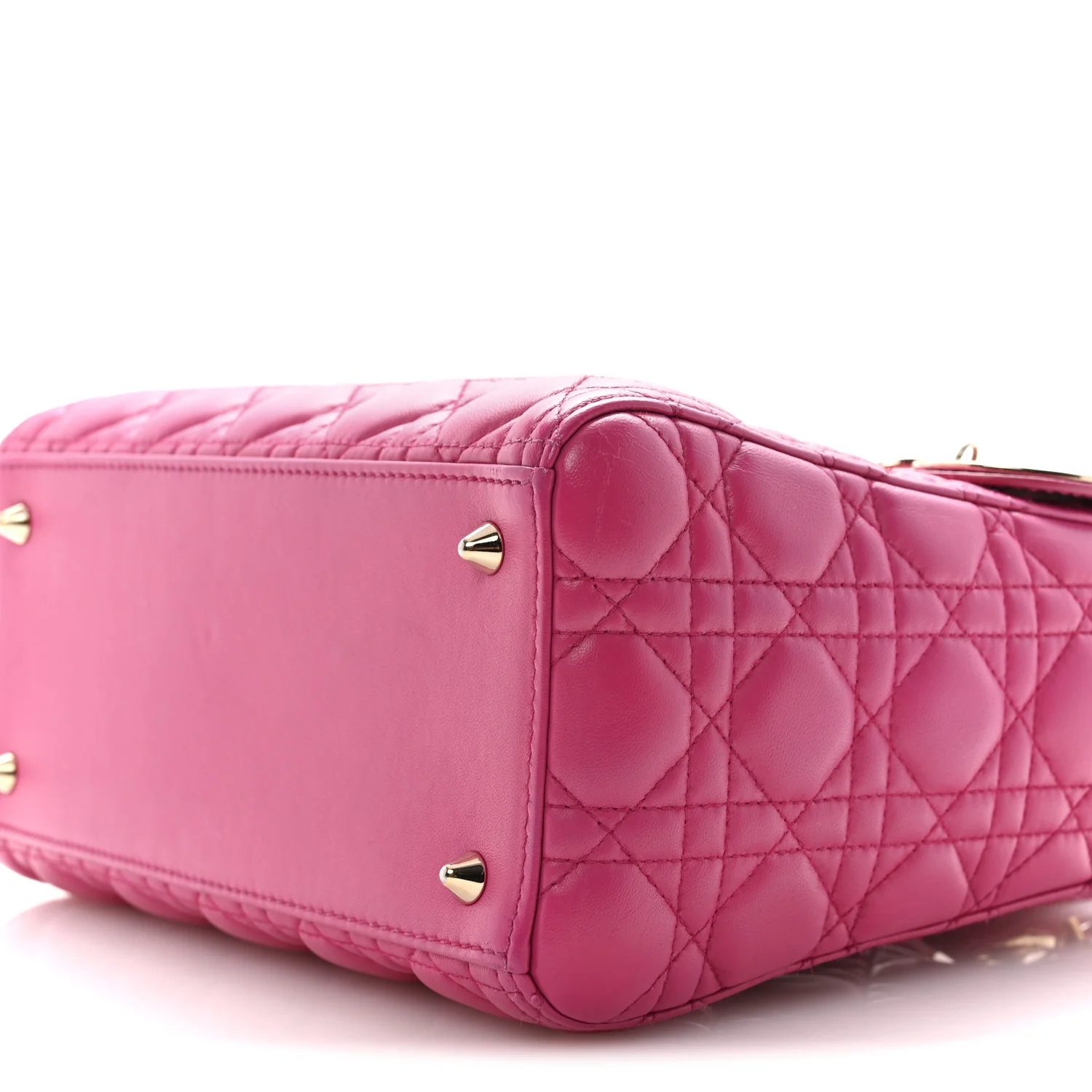 Lambskin Cannage Medium Lady Dior Fuchsia - Image 10