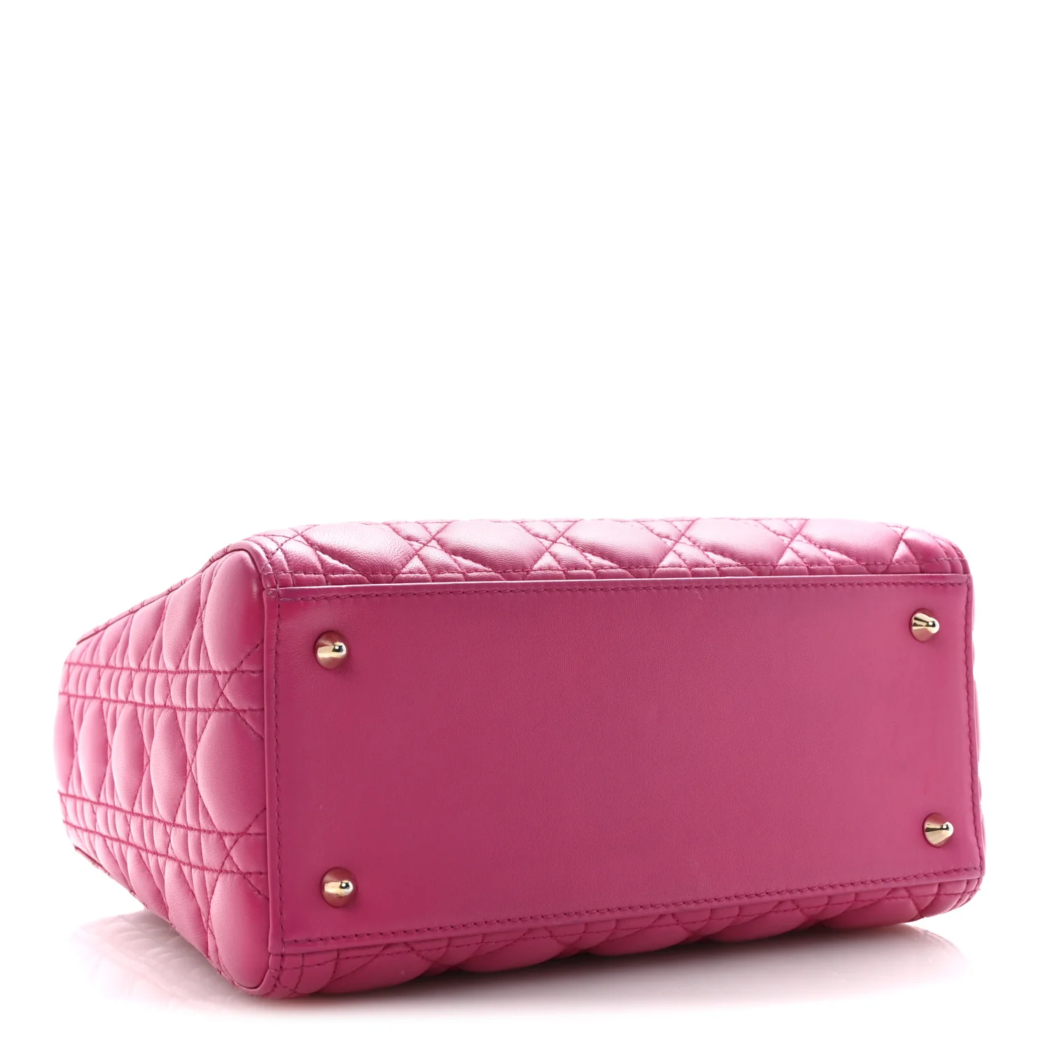 Lambskin Cannage Medium Lady Dior Fuchsia - Image 4