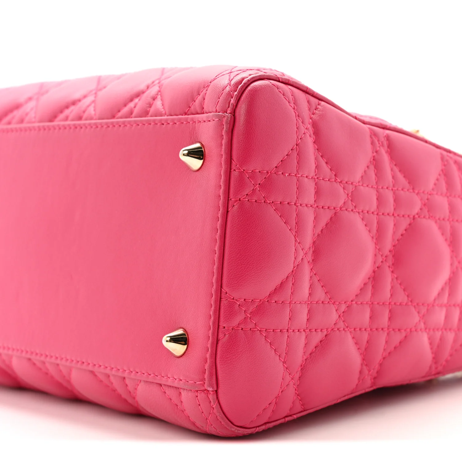 Lambskin Cannage Medium Lady Dior Fuchsia - Image 10