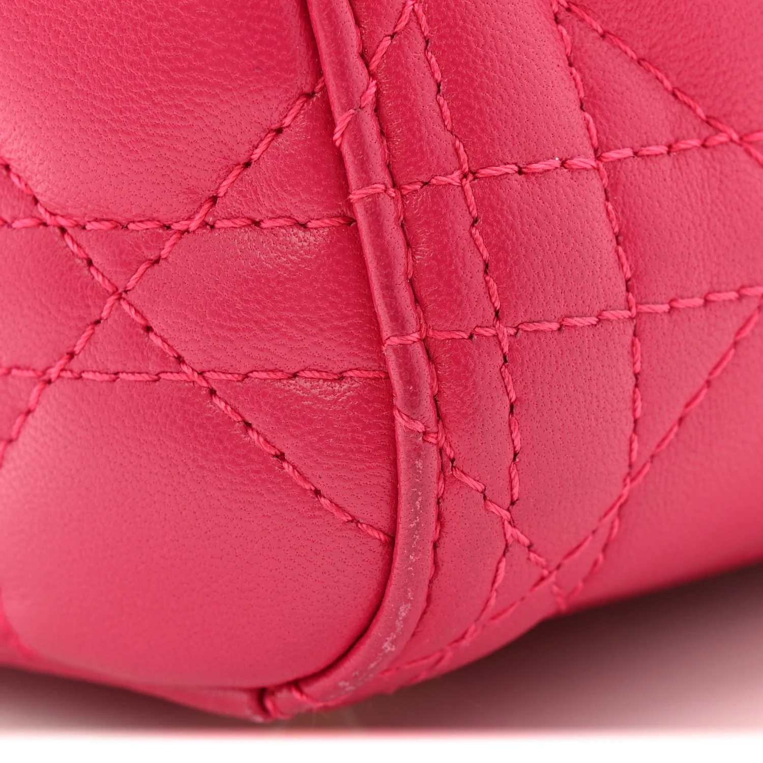 Lambskin Cannage Medium Lady Dior Fuchsia - Image 14