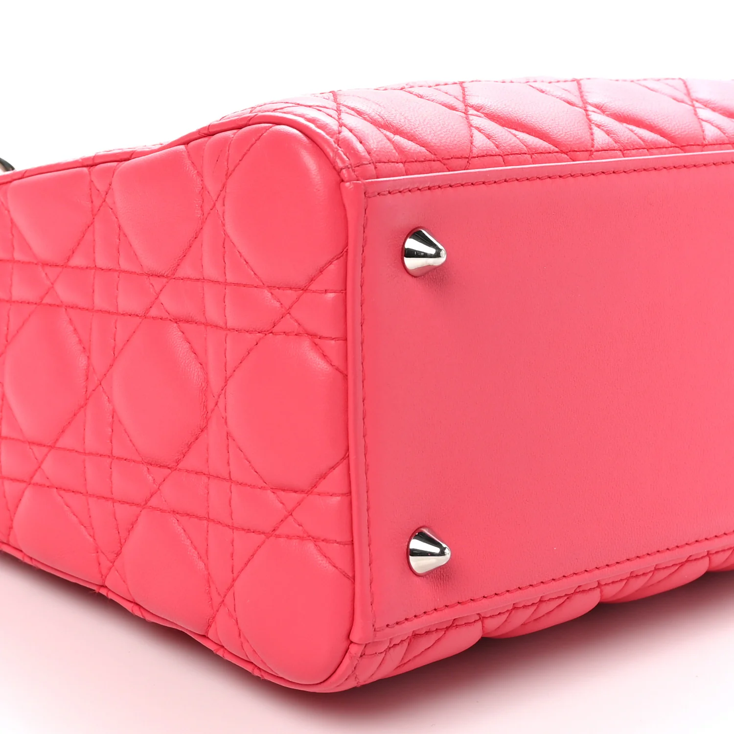 Lambskin Cannage Medium Lady Dior Fuchsia - Image 9