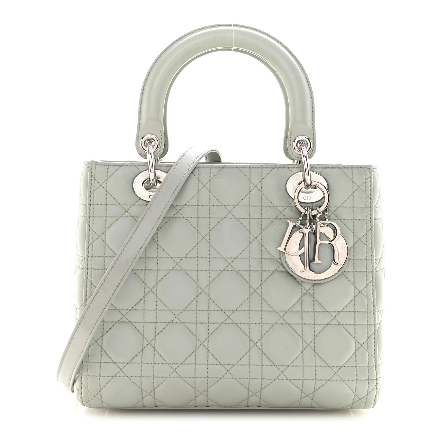 Lambskin Cannage Medium Lady Dior Green