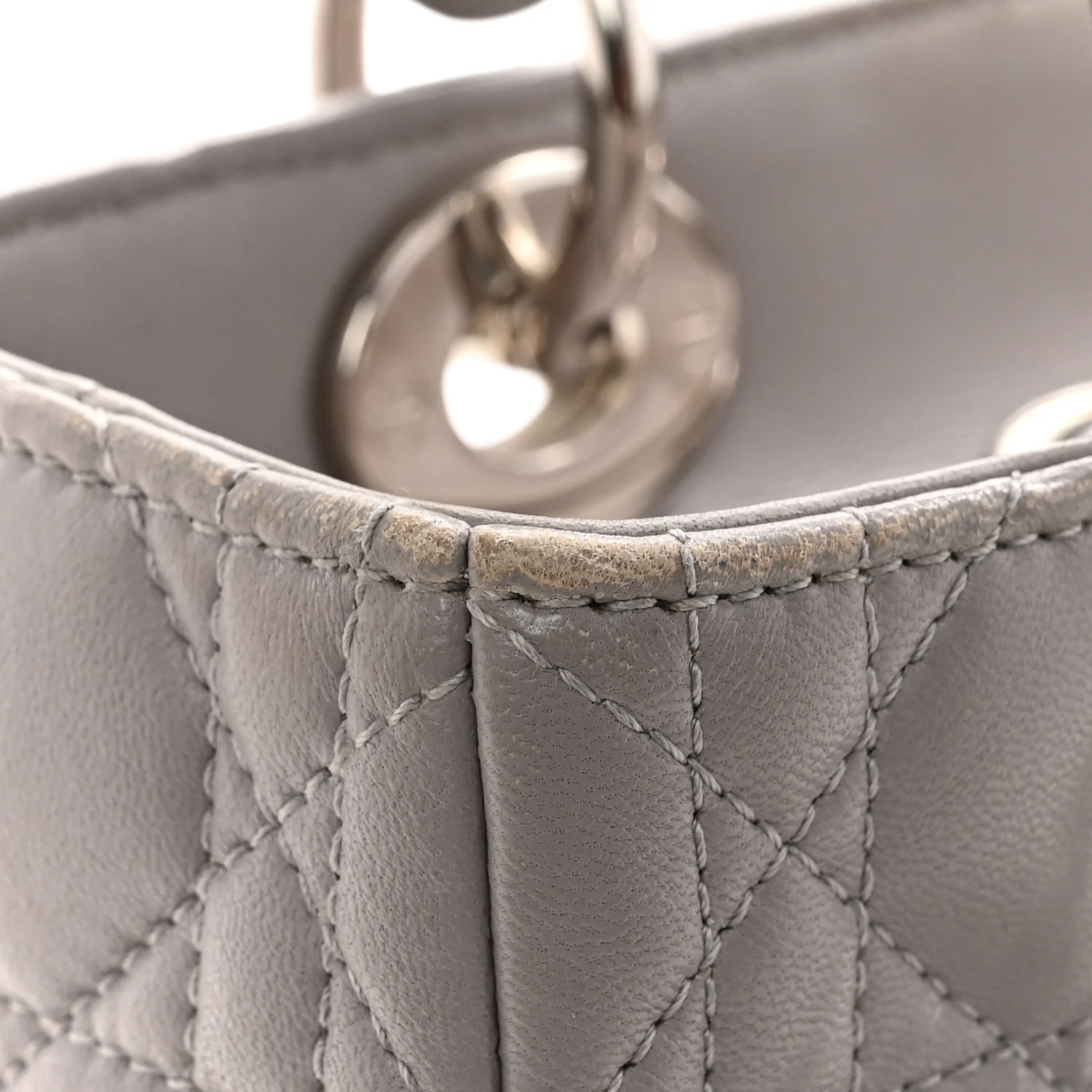 Lambskin Cannage Medium Lady Dior Grey - Image 11