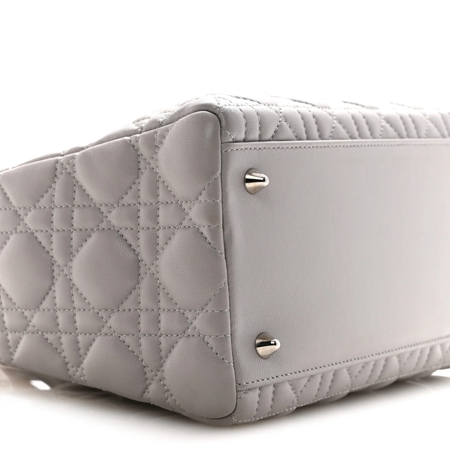Lambskin Cannage Medium Lady Dior Grey - Image 9