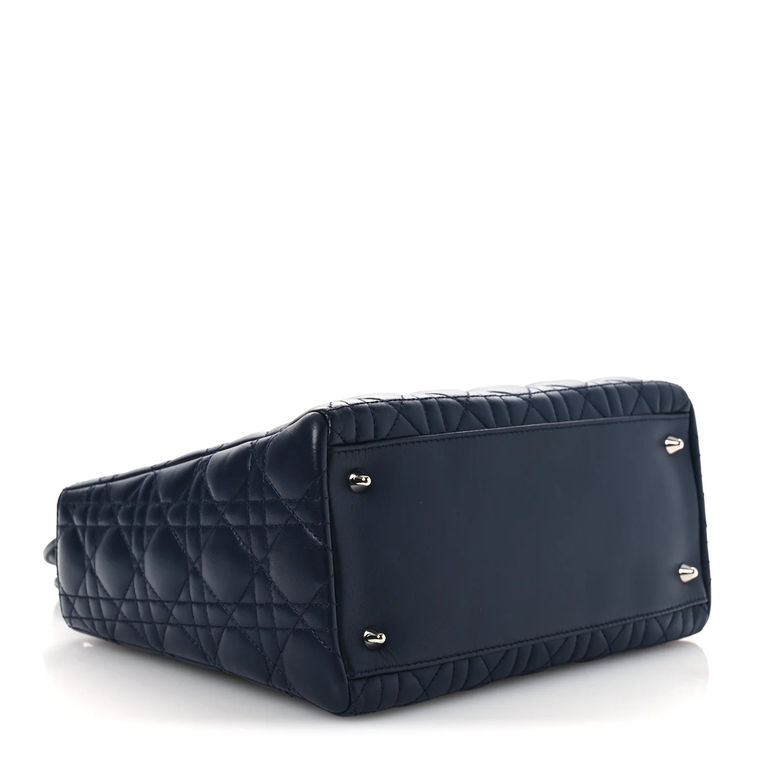 Lambskin Cannage Medium Lady Dior Navy Blue - Image 4
