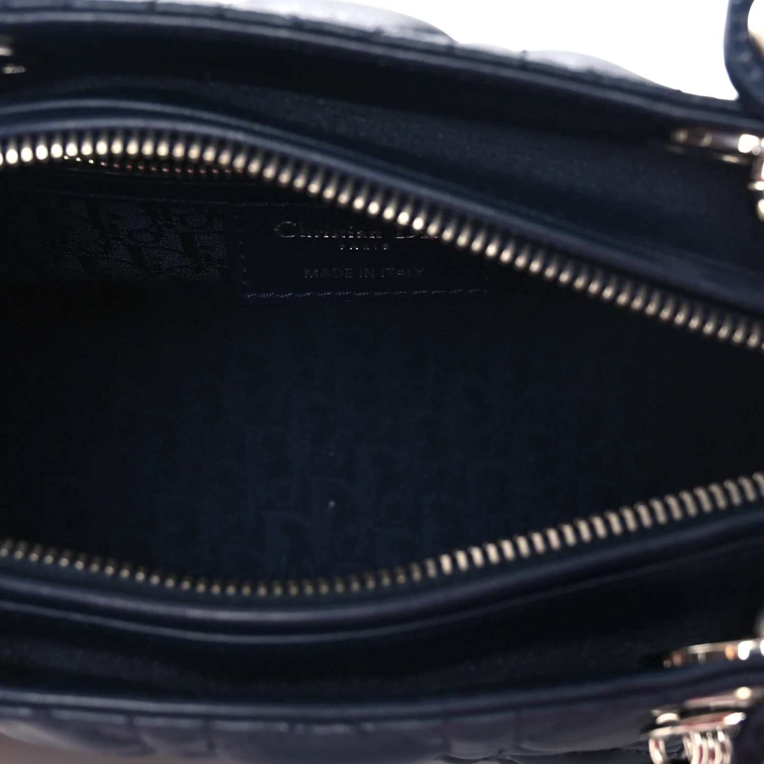 Lambskin Cannage Medium Lady Dior Navy Blue - Image 5
