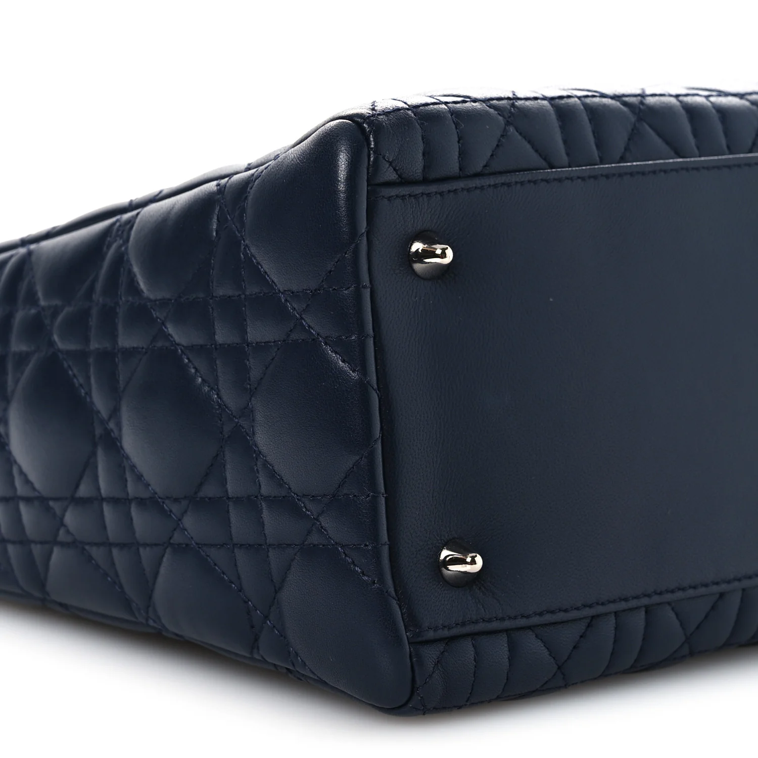 Lambskin Cannage Medium Lady Dior Navy Blue - Image 9