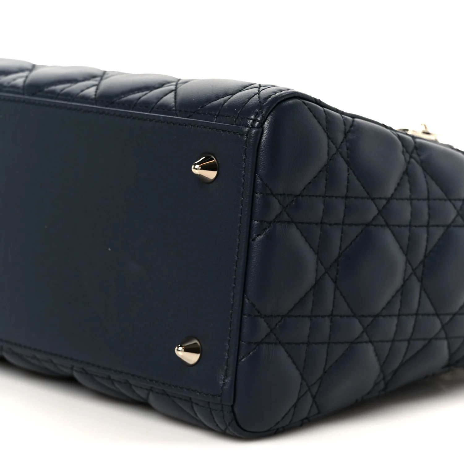 Lambskin Cannage Medium Lady Dior Navy Blue - Image 10