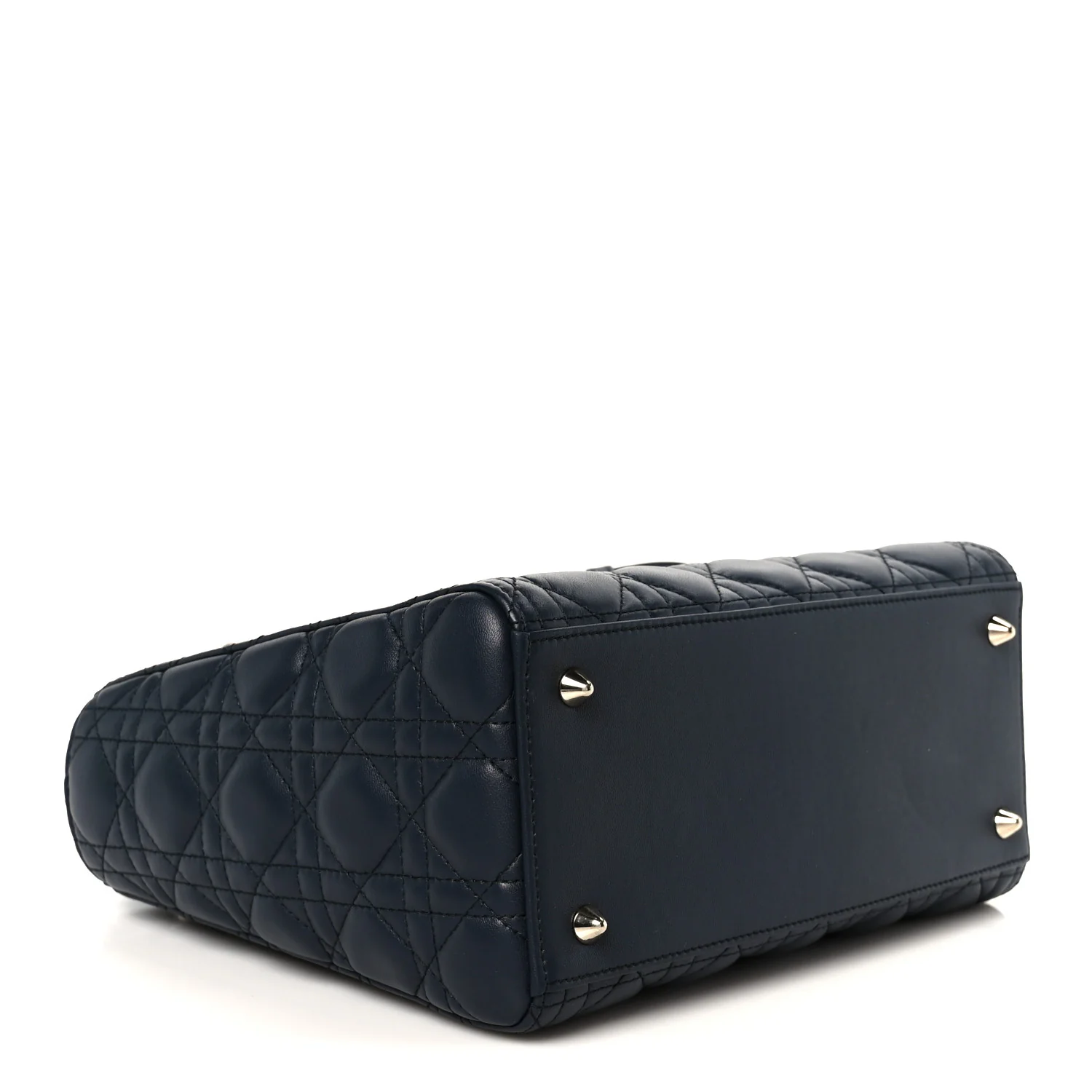 Lambskin Cannage Medium Lady Dior Navy Blue - Image 4