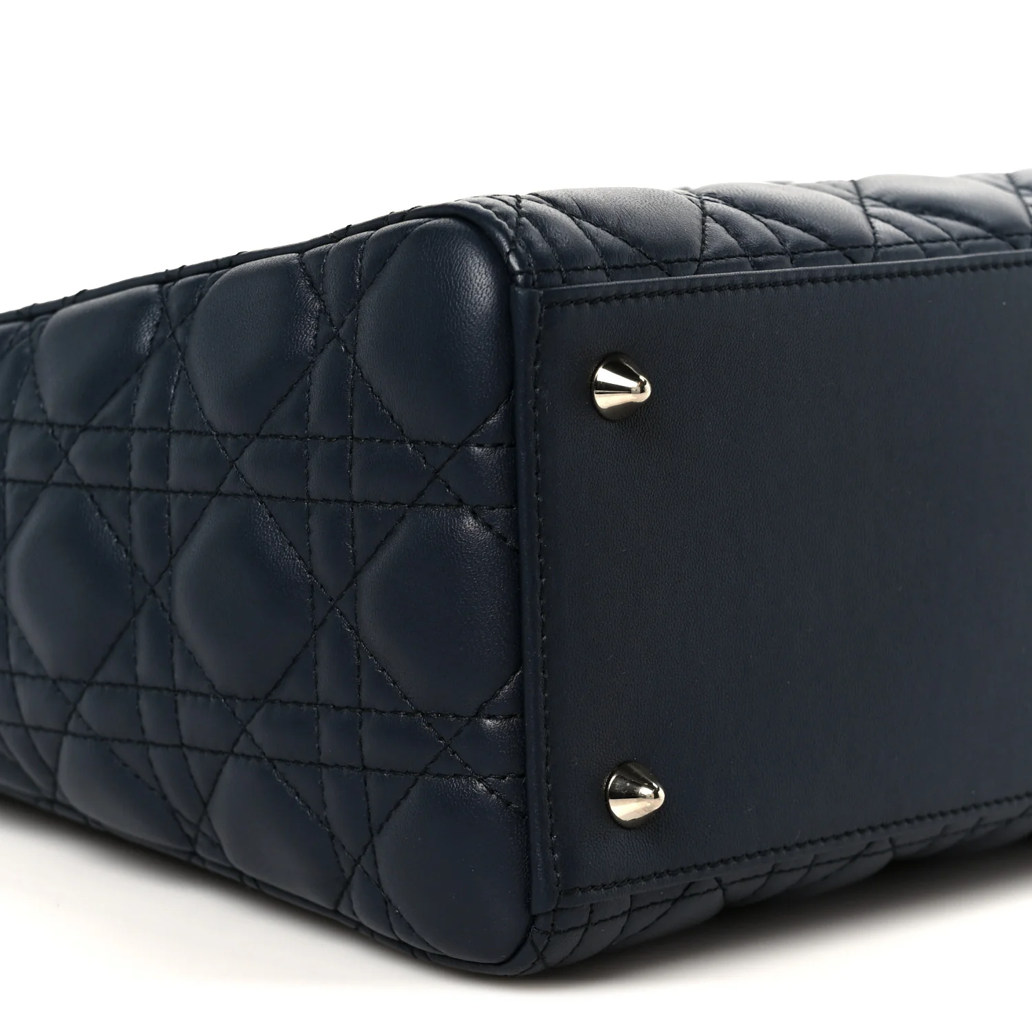 Lambskin Cannage Medium Lady Dior Navy Blue - Image 9