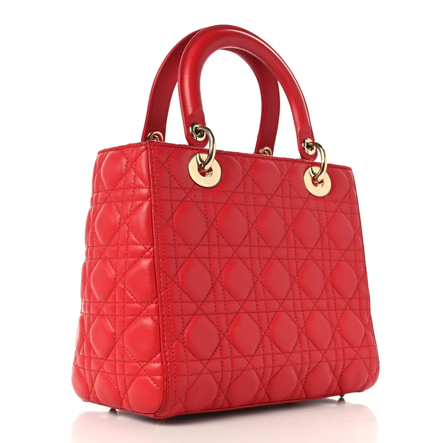 Lambskin Cannage Medium Lady Dior Red - Image 3