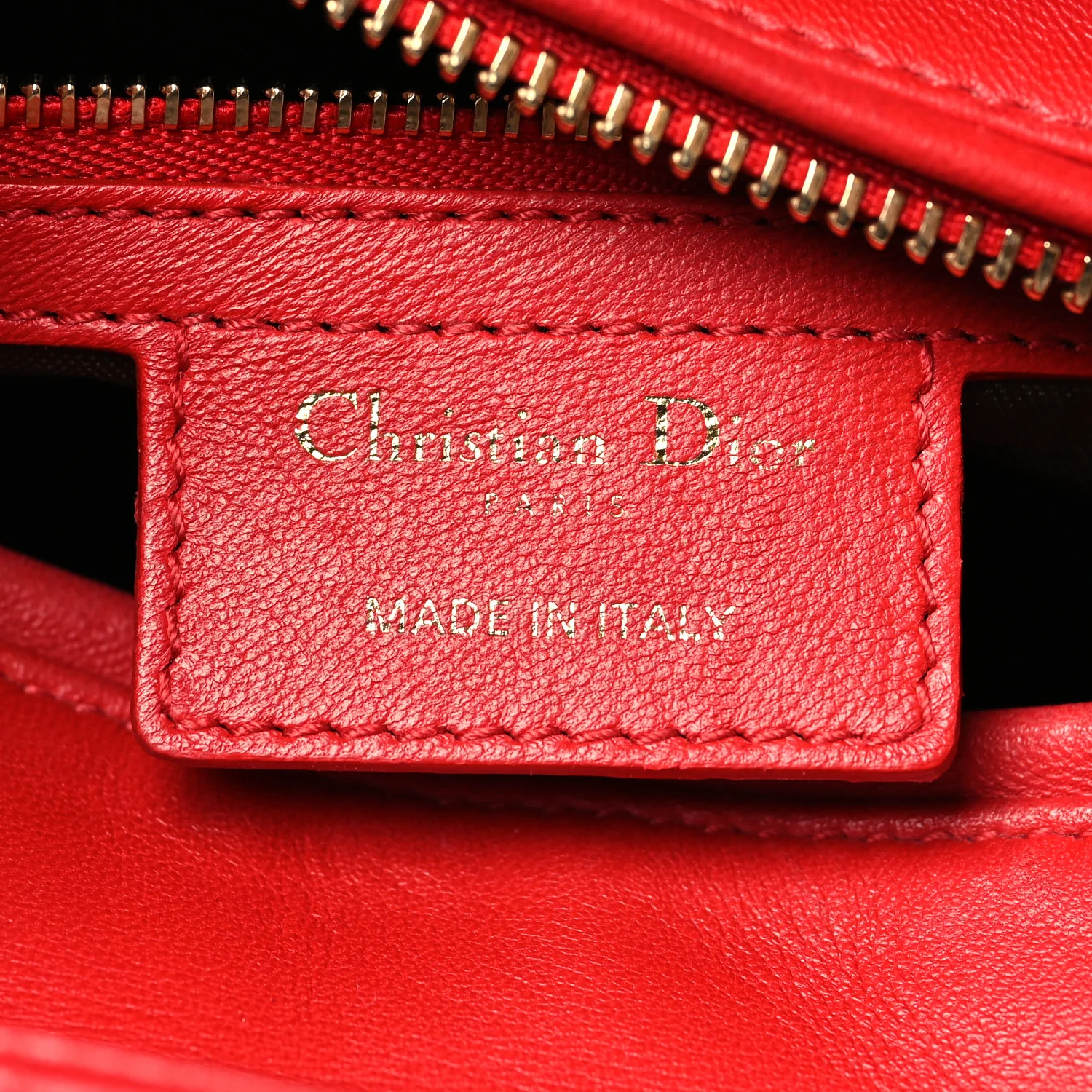 Lambskin Cannage Medium Lady Dior Red - Image 6