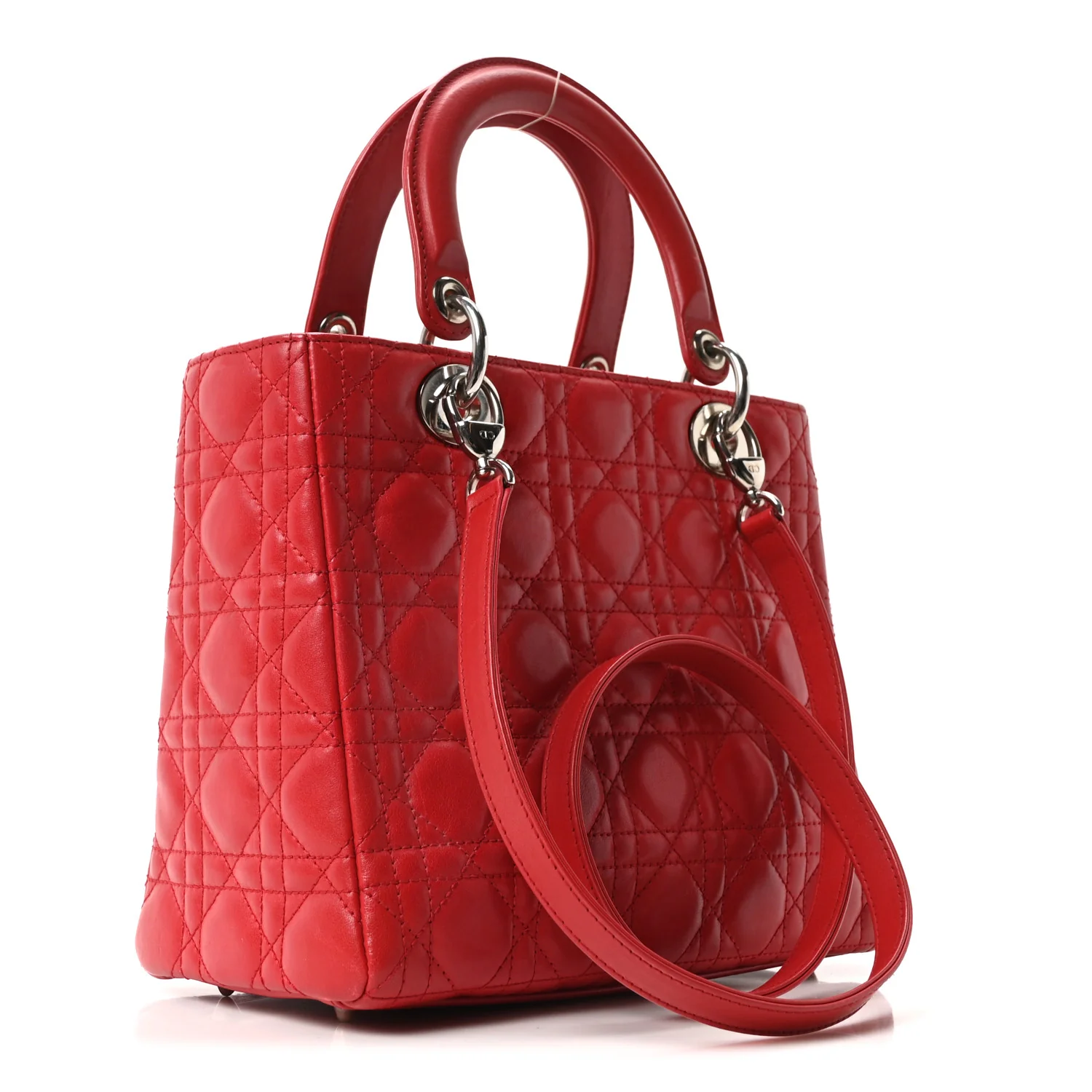 Lambskin Cannage Medium Lady Dior Red - Image 3