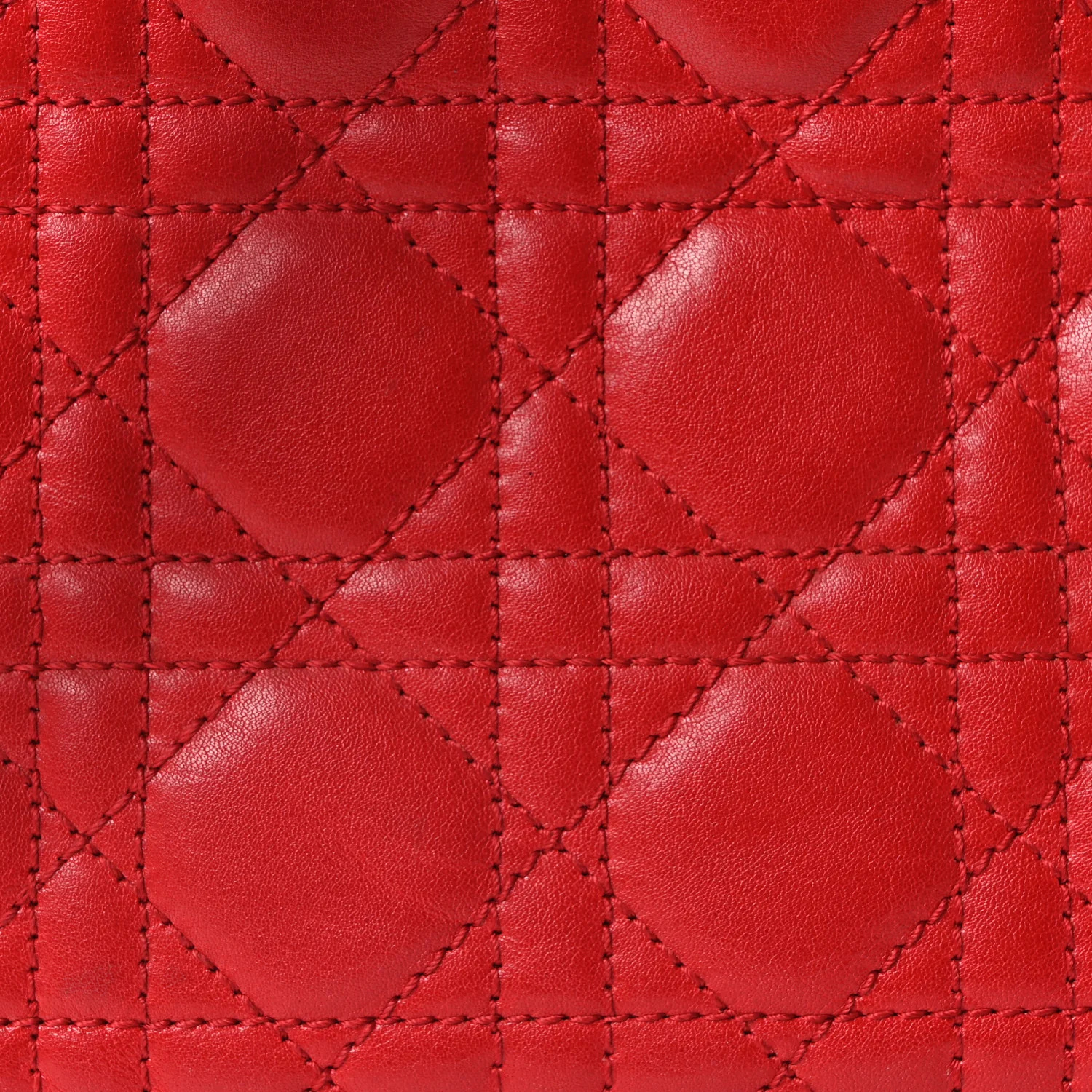 Lambskin Cannage Medium Lady Dior Red - Image 8