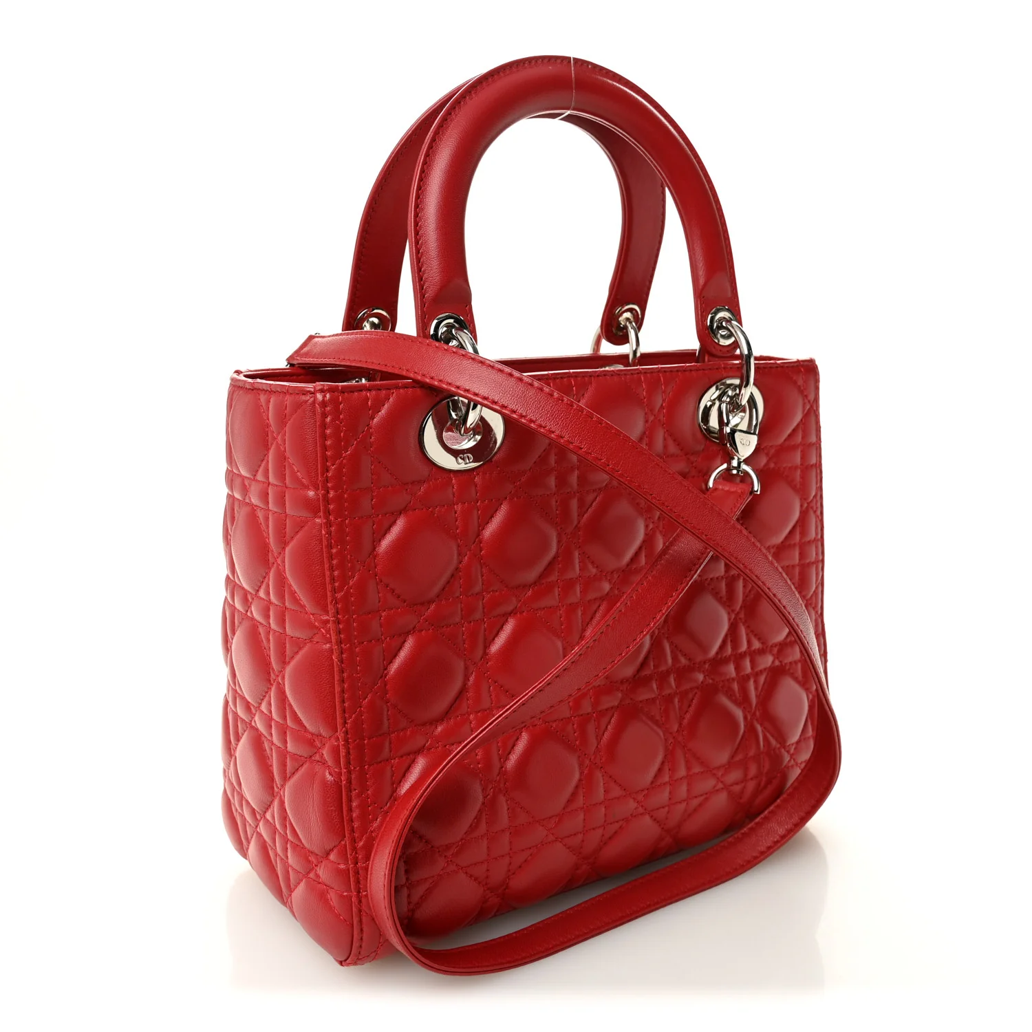Lambskin Cannage Medium Lady Dior Red - Image 3