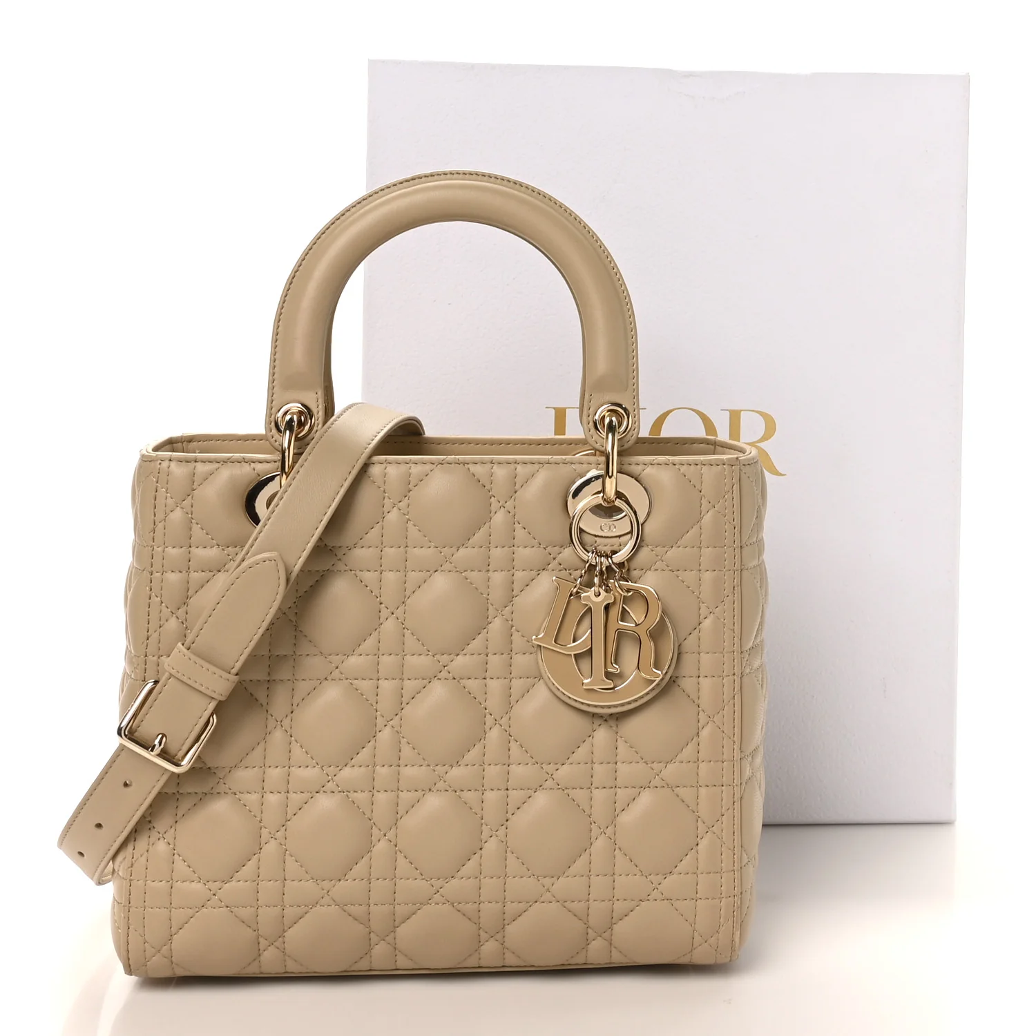 Lambskin Cannage Medium Lady Dior Sand - Image 10