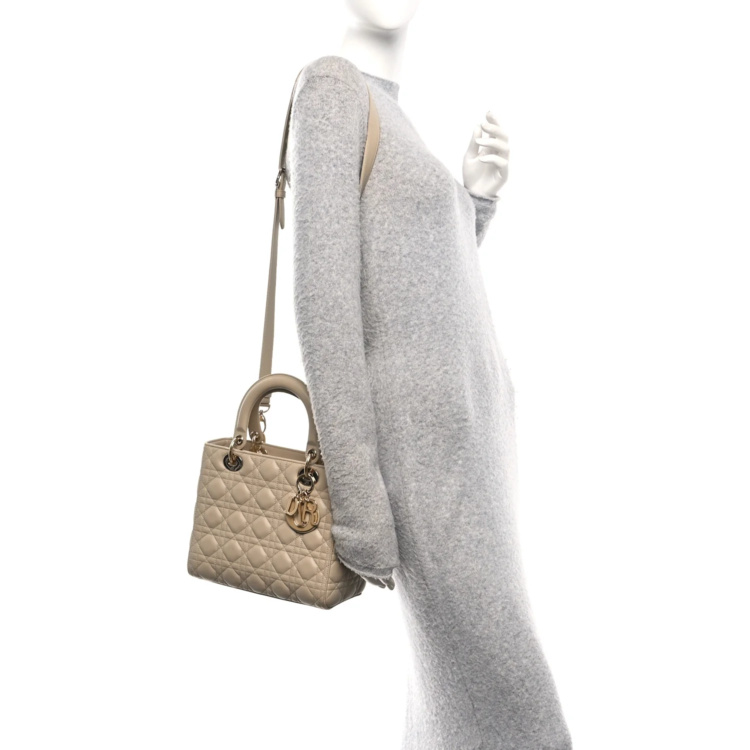 Lambskin Cannage Medium Lady Dior Sand - Image 2