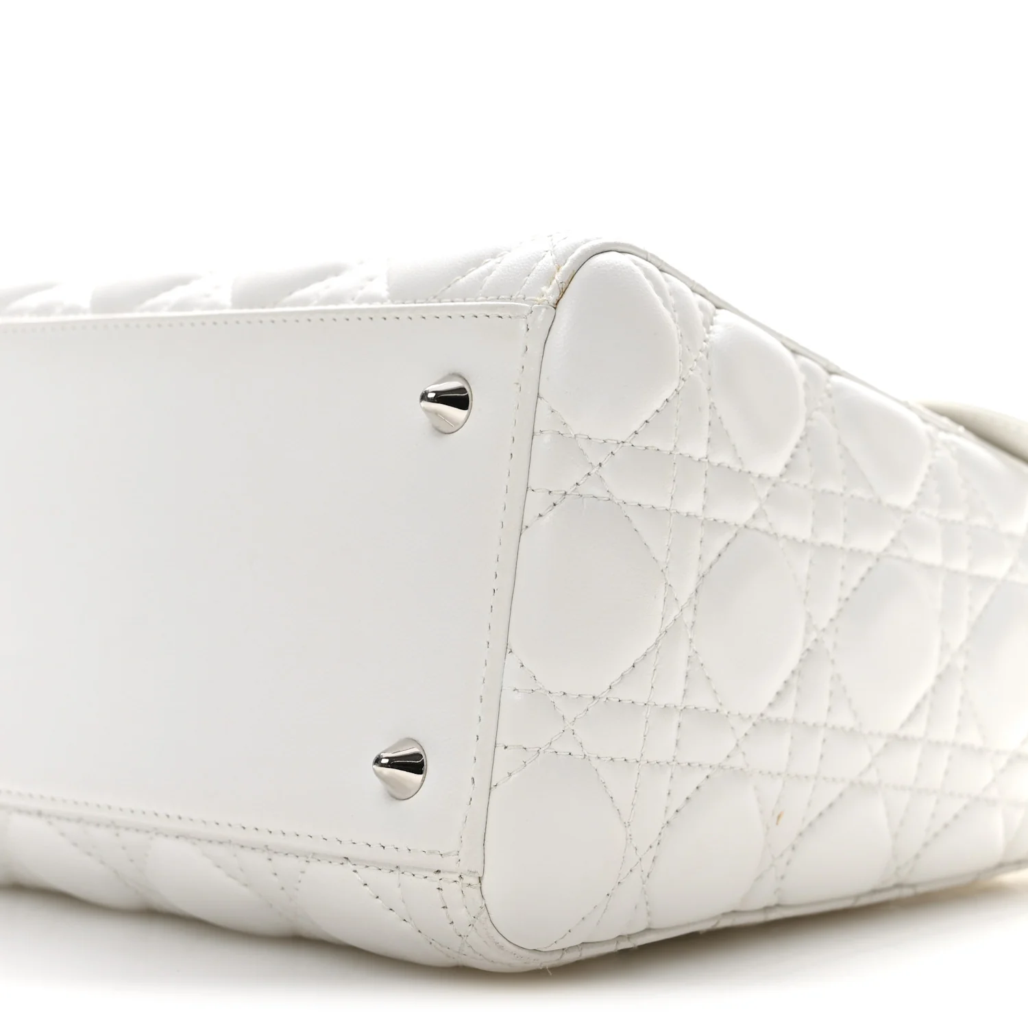 Lambskin Cannage Medium Lady Dior White - Image 10