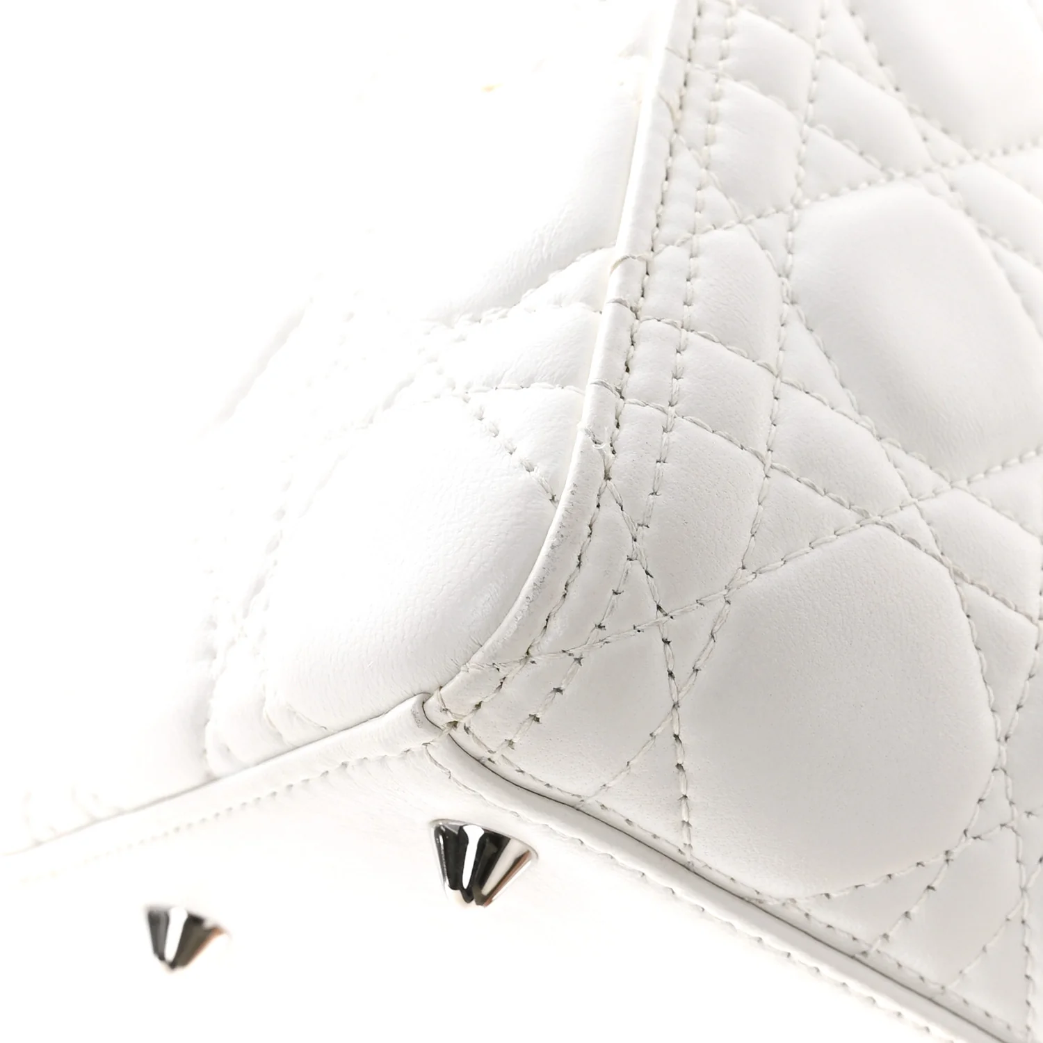 Lambskin Cannage Medium Lady Dior White - Image 17