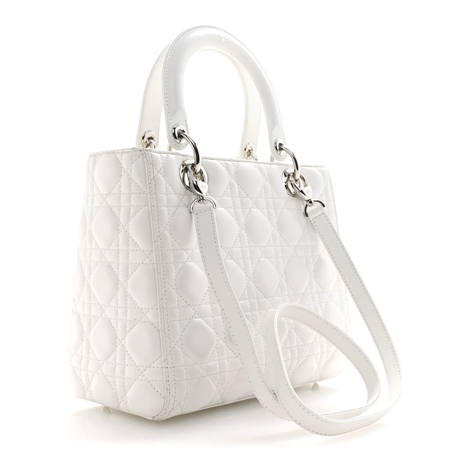Lambskin Cannage Medium Lady Dior White - Image 3