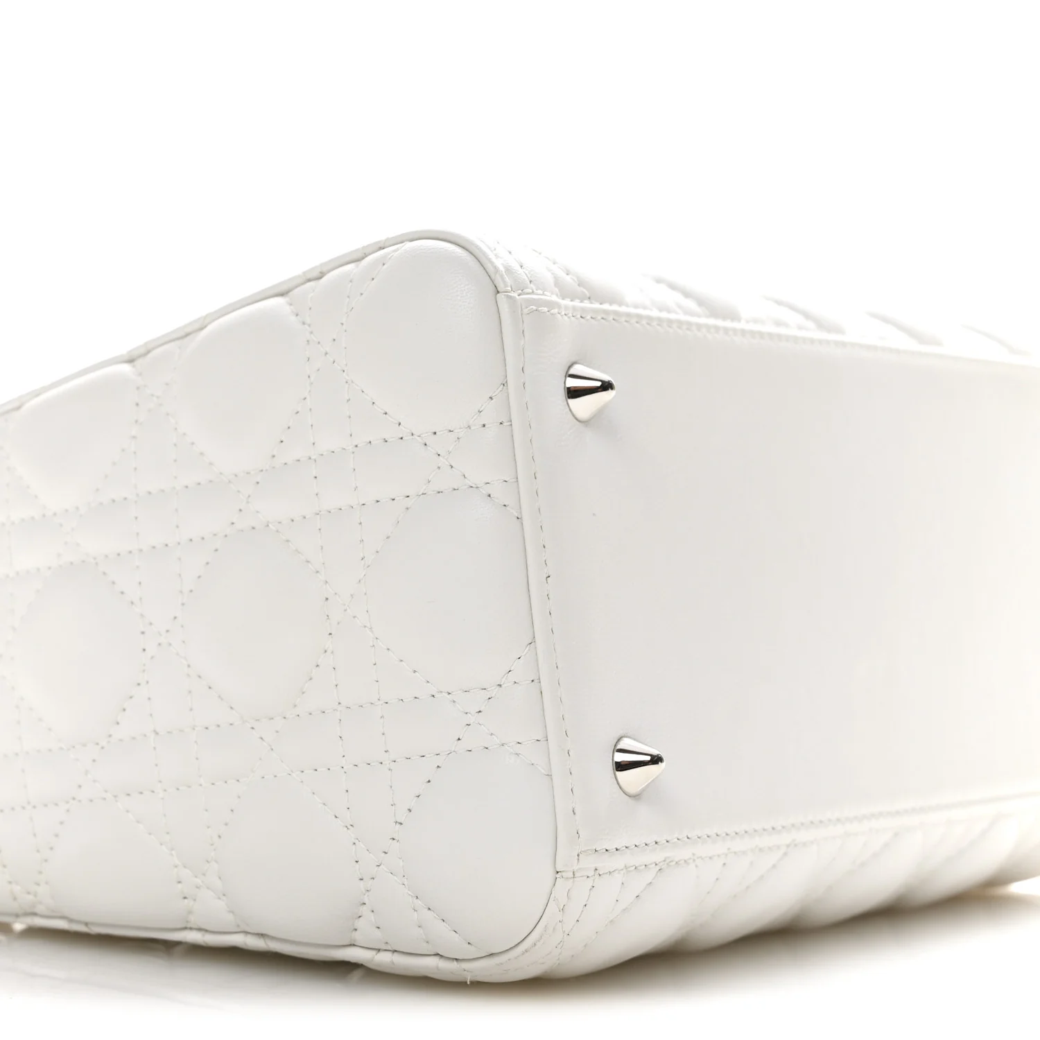 Lambskin Cannage Medium Lady Dior White - Image 9