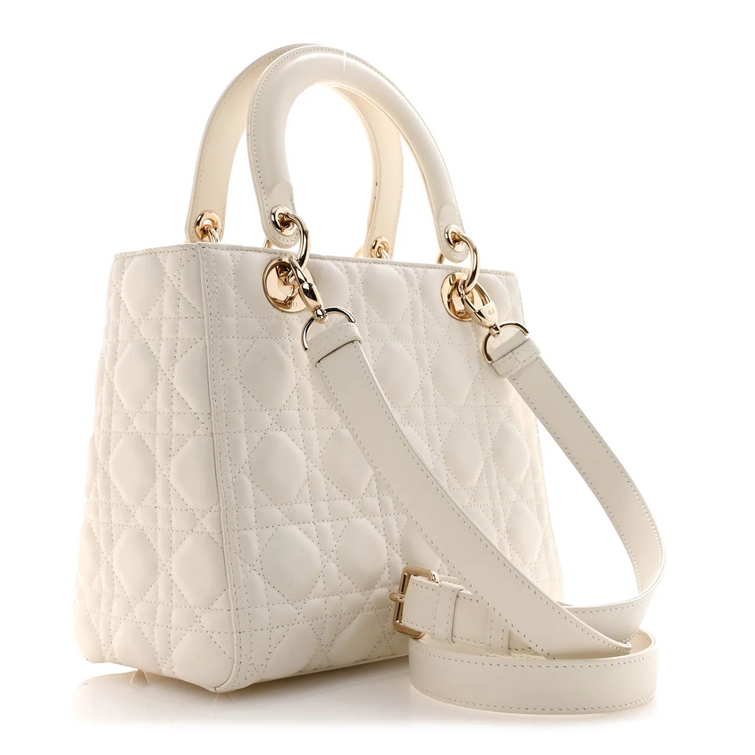 Lambskin Cannage Medium Lady Dior White - Image 3