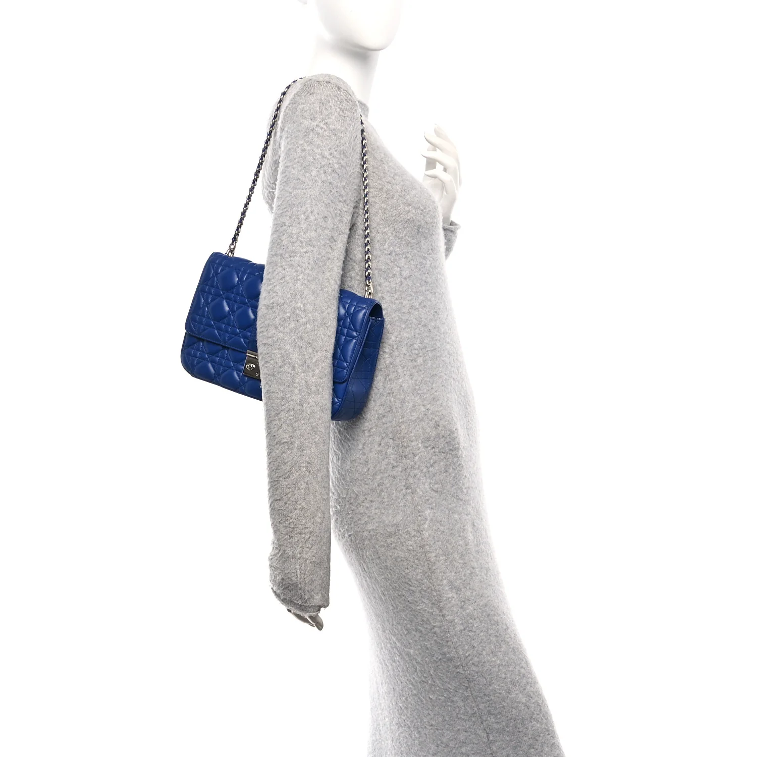 Lambskin Cannage Medium Miss Dior Flap Blue - Image 2