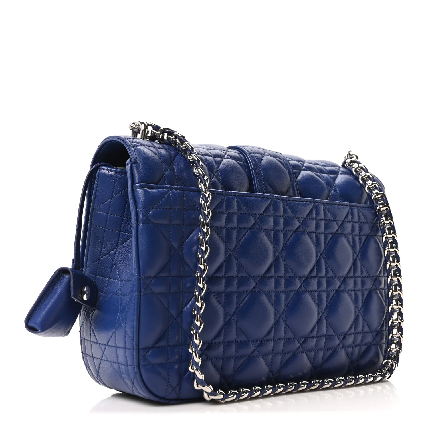 Lambskin Cannage Medium Miss Dior Flap Blue - Image 3
