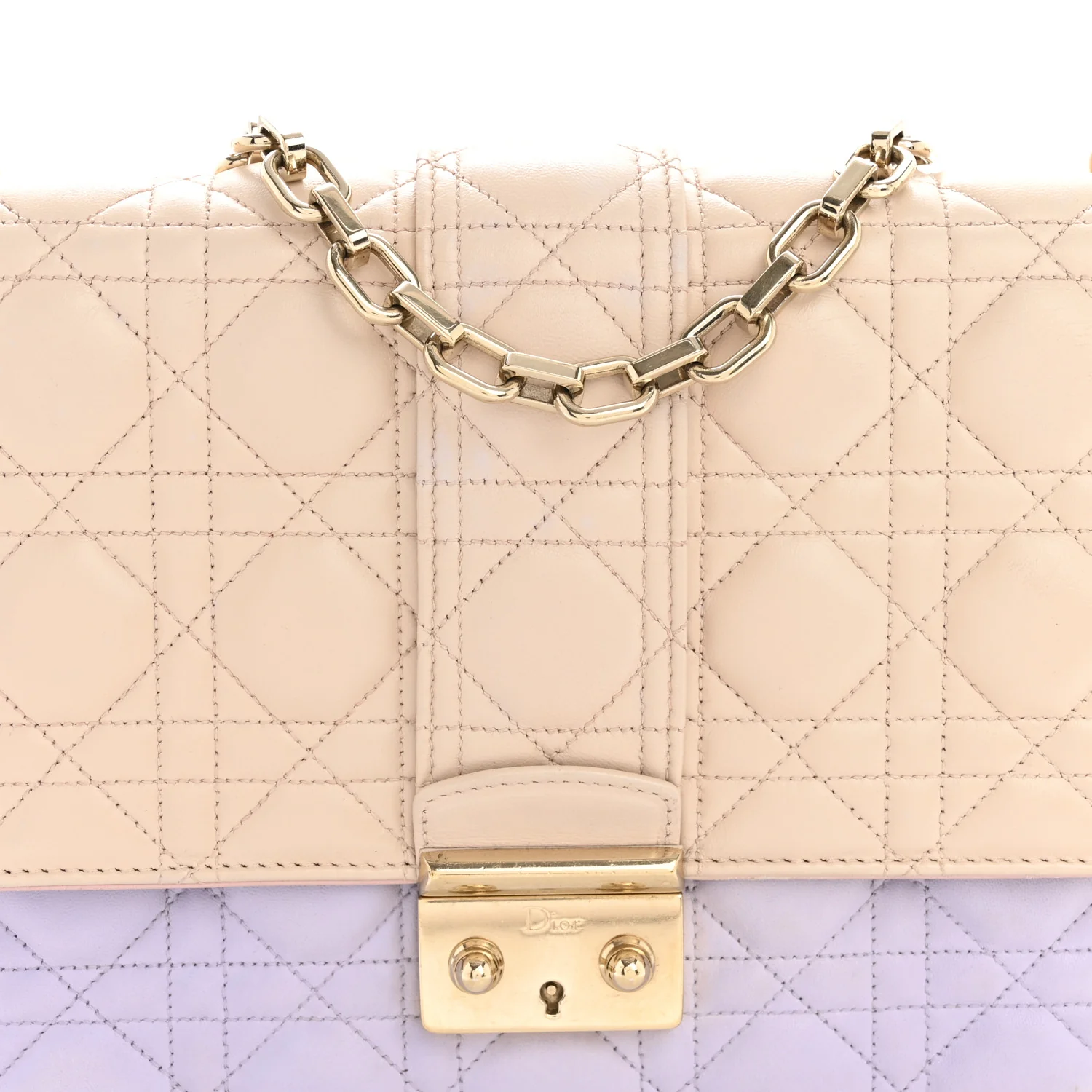 Lambskin Cannage Medium Miss Dior Flap Purple Beige - Image 9
